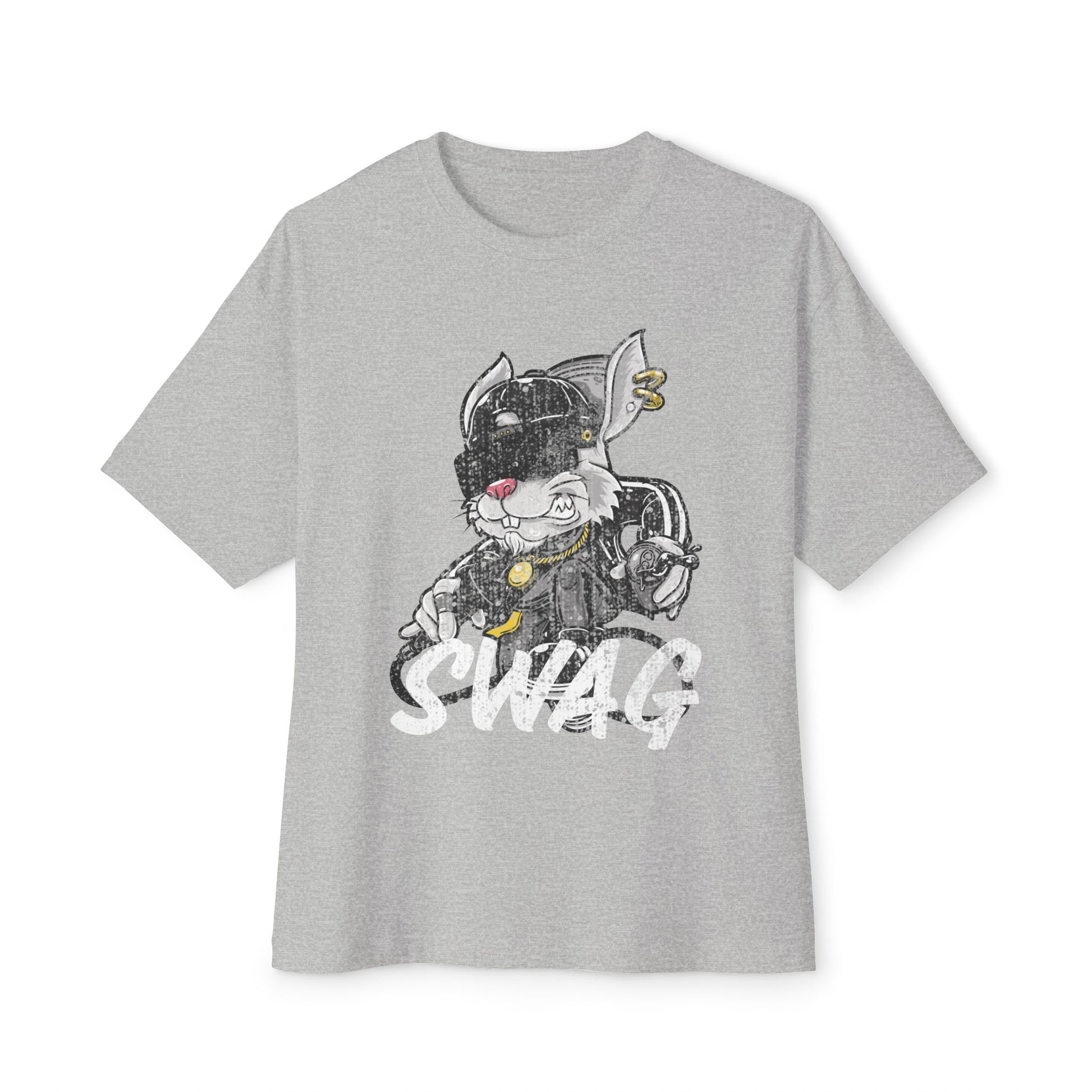 Classic Oversized Tee - SWAG, Cool Bunny Graphic T-shirt