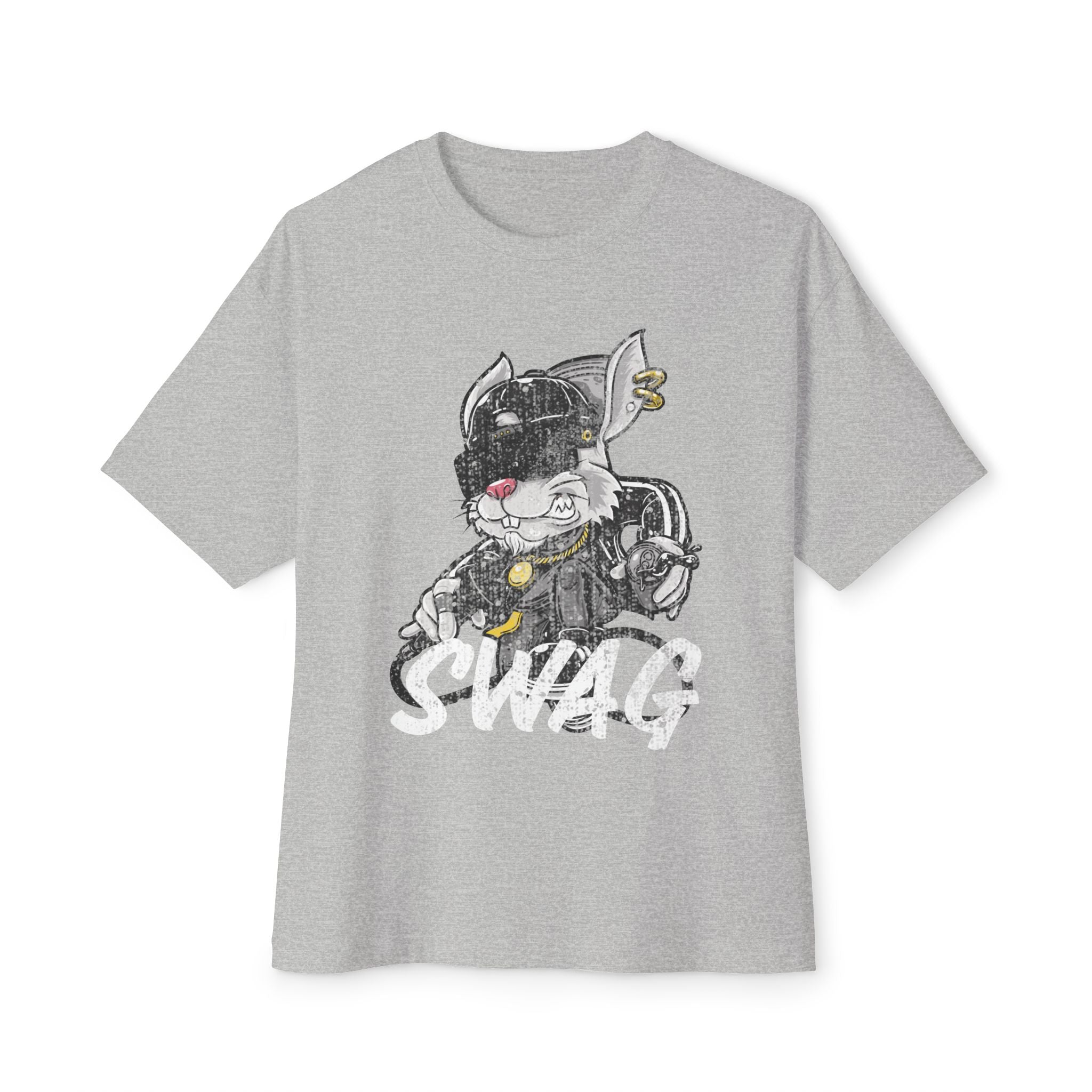 Classic Oversized Tee - SWAG, Cool Bunny Graphic T-shirt