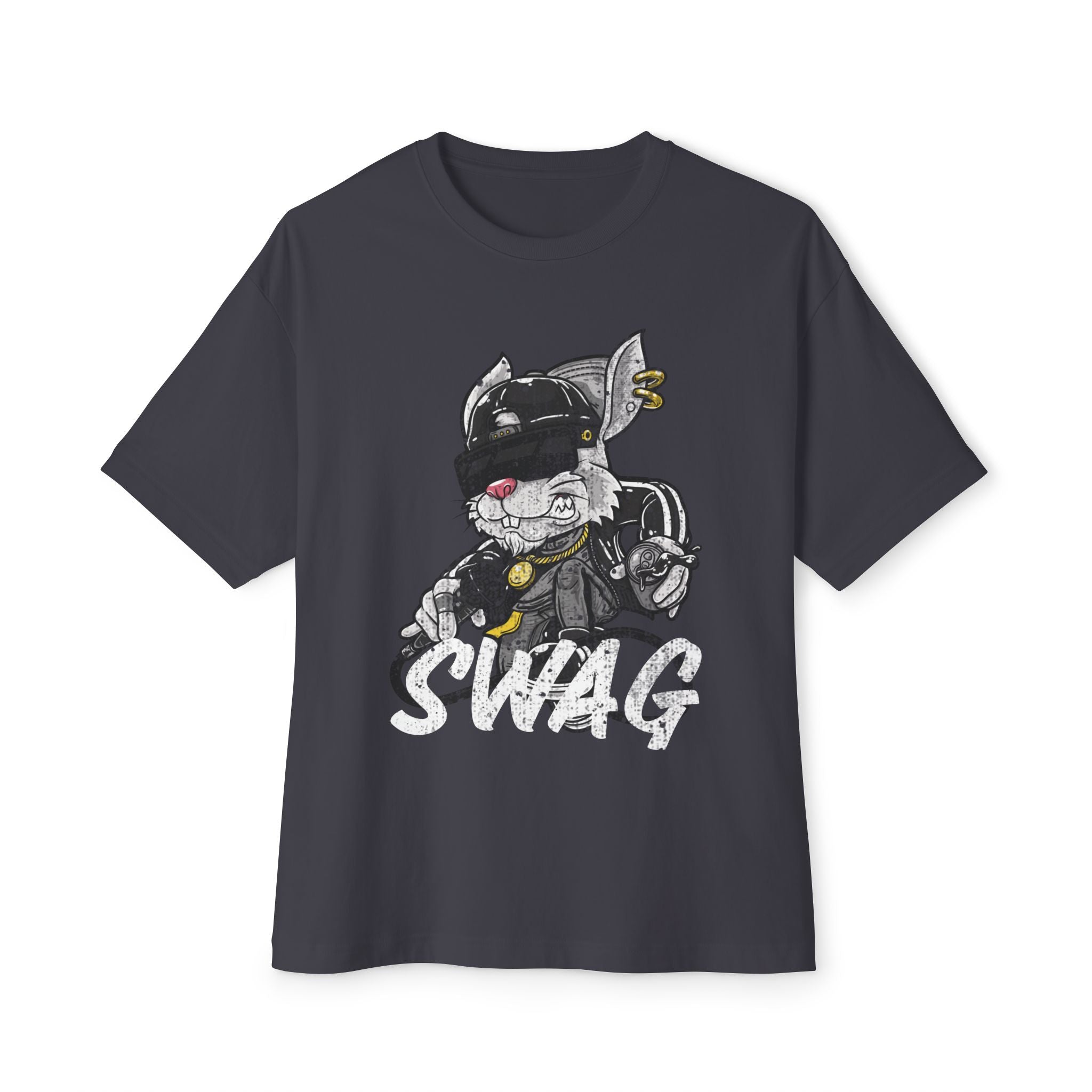 Classic Oversized Tee - SWAG, Cool Bunny Graphic T-shirt