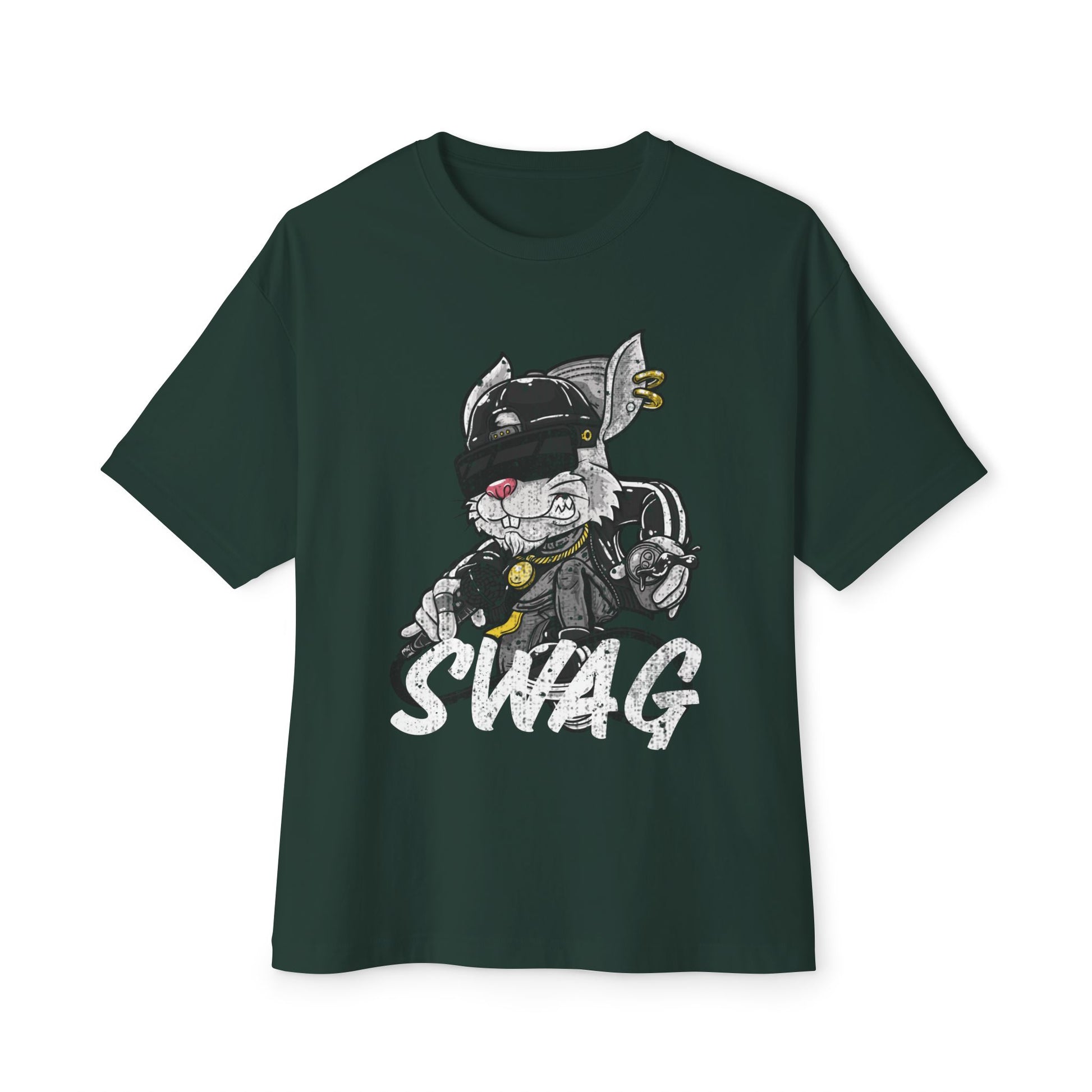 Classic Oversized Tee - SWAG, Cool Bunny Graphic T-shirt