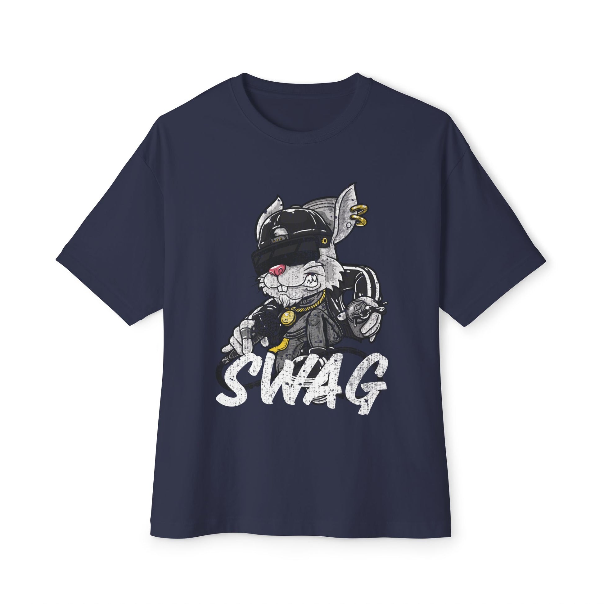 Classic Oversized Tee - SWAG, Cool Bunny Graphic T-shirt