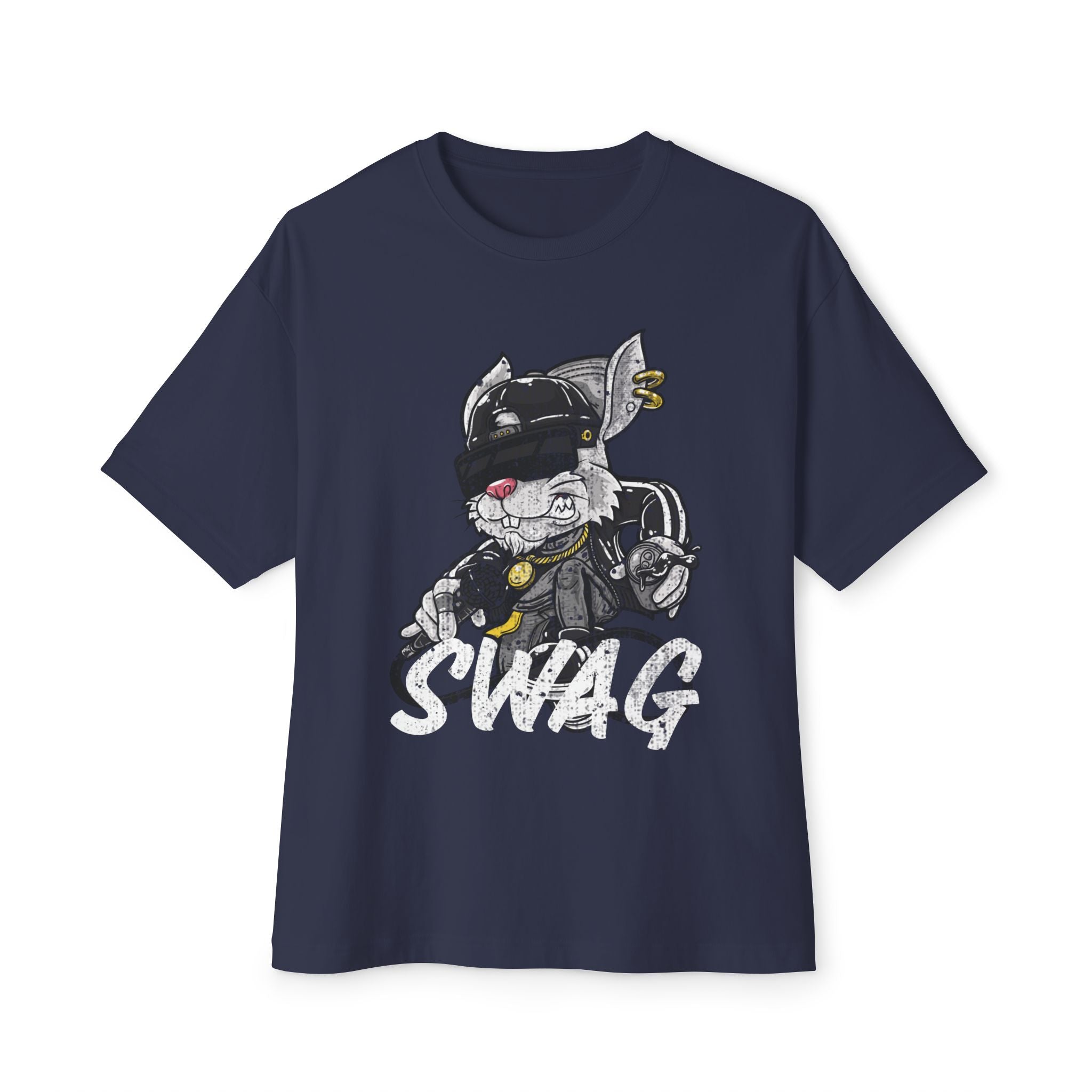 Classic Oversized Tee - SWAG, Cool Bunny Graphic T-shirt