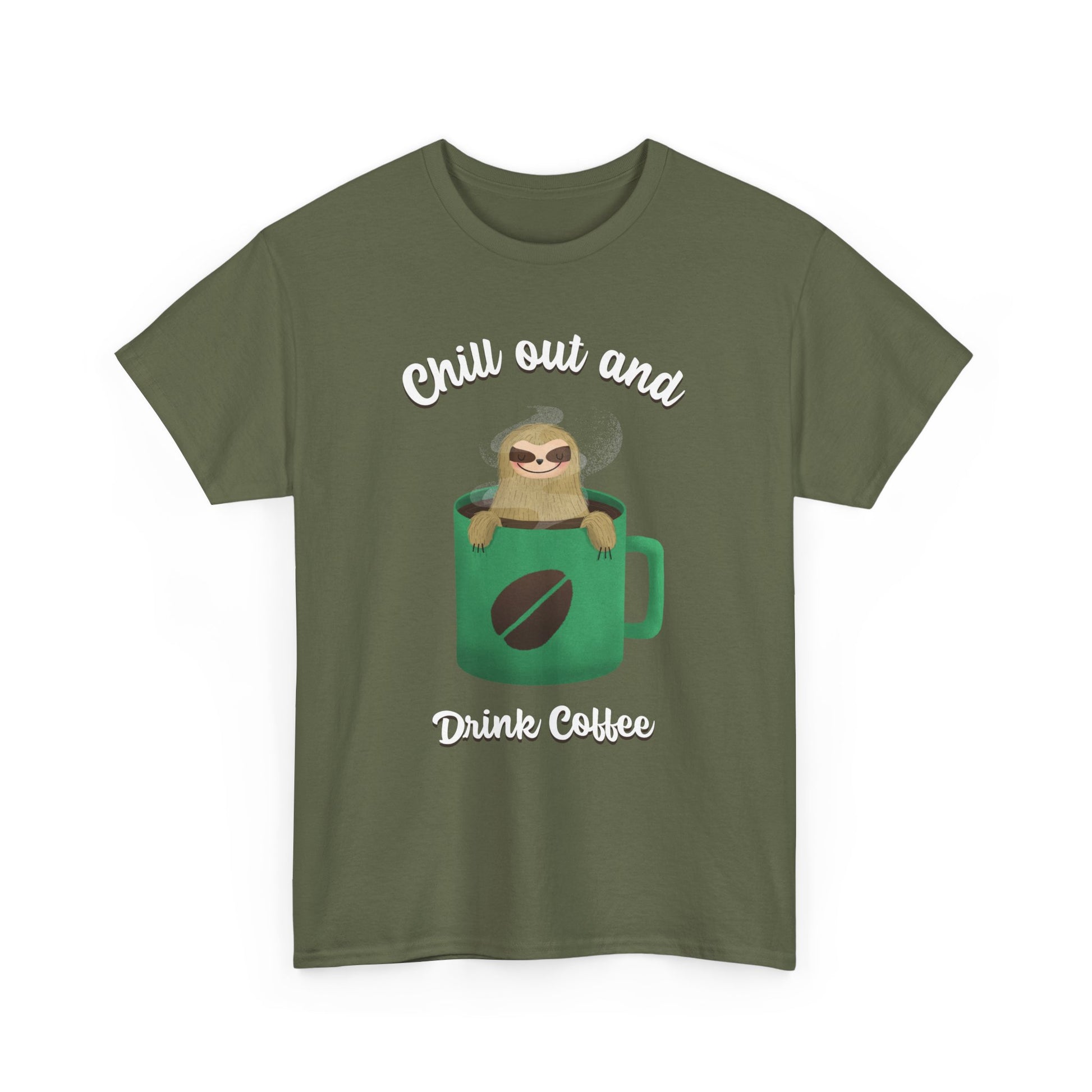 Chill Out and drink Coffee Tee, Unisex Cotton T-Shirt