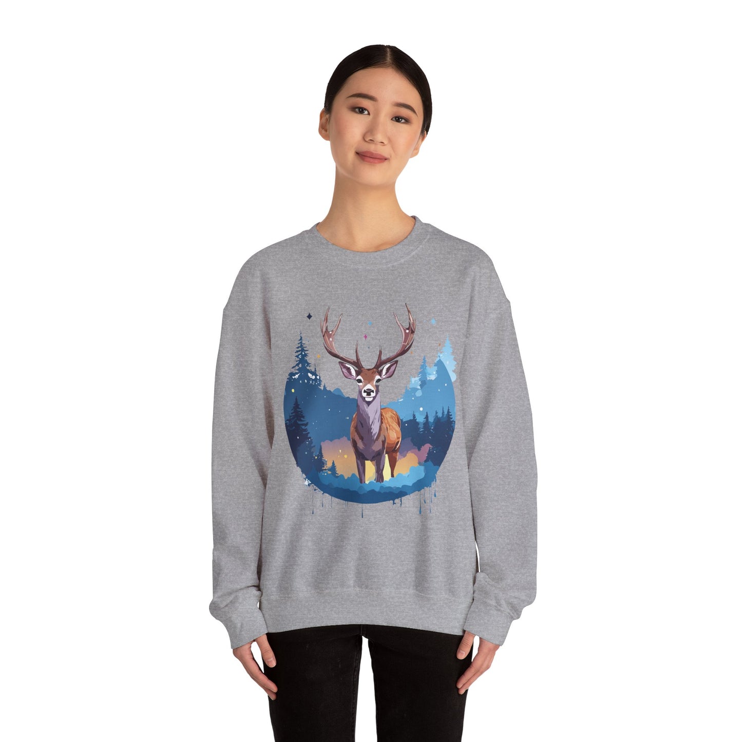 Deer printed Unisex Heavy Blend™ Crewneck Sweatshirt