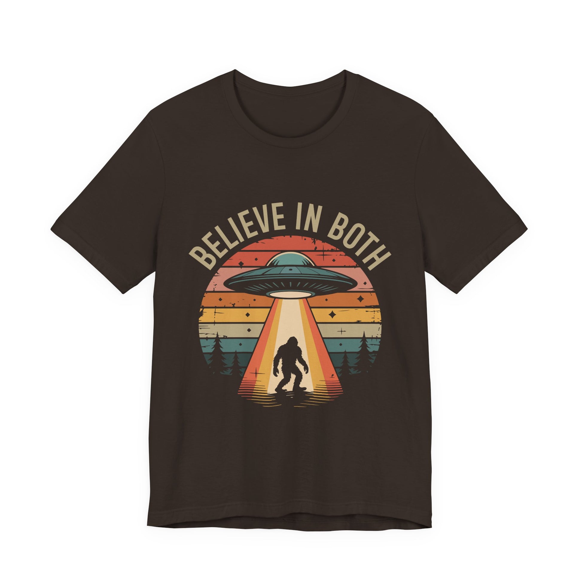 Believe In Both, UFO & Bigfoot Retro UNisex Graphic Tee