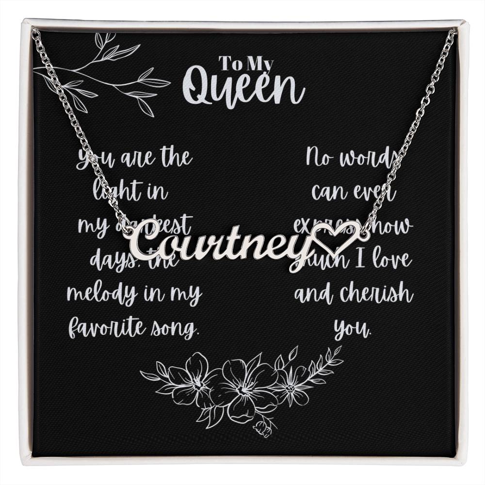 Custom Name Necklace with heart