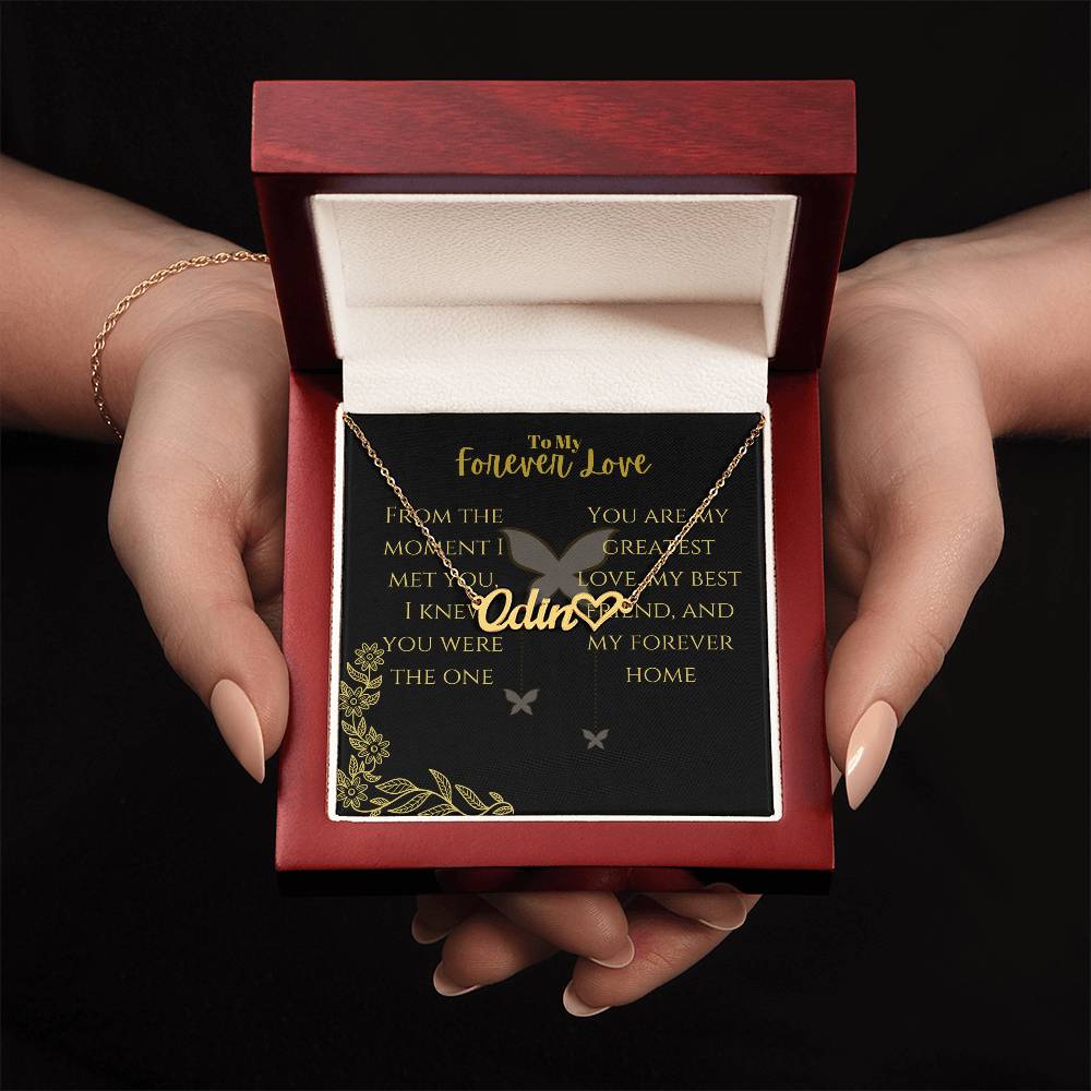 Custom Name Necklace with heart