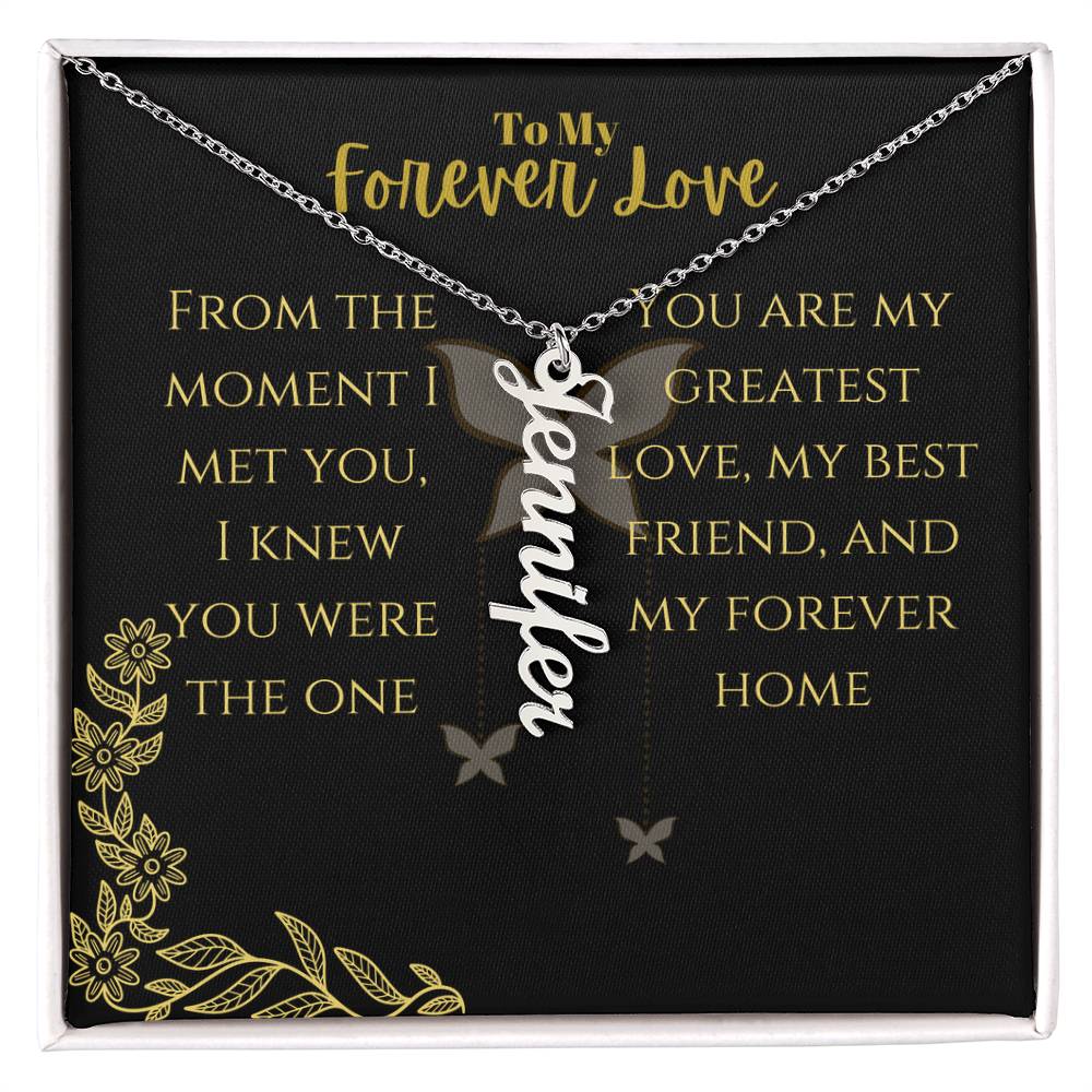 Vertical Name Necklace W/MC
