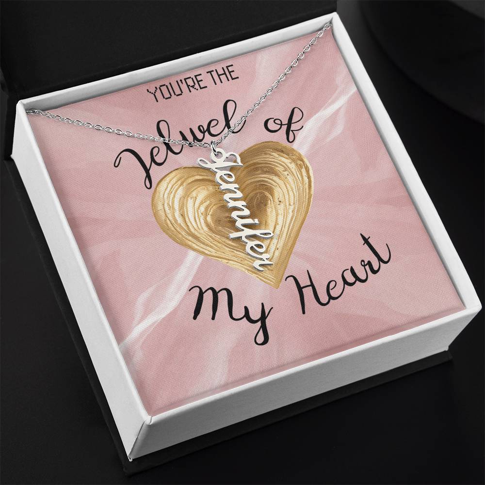 Vertical Name Necklace W/MC