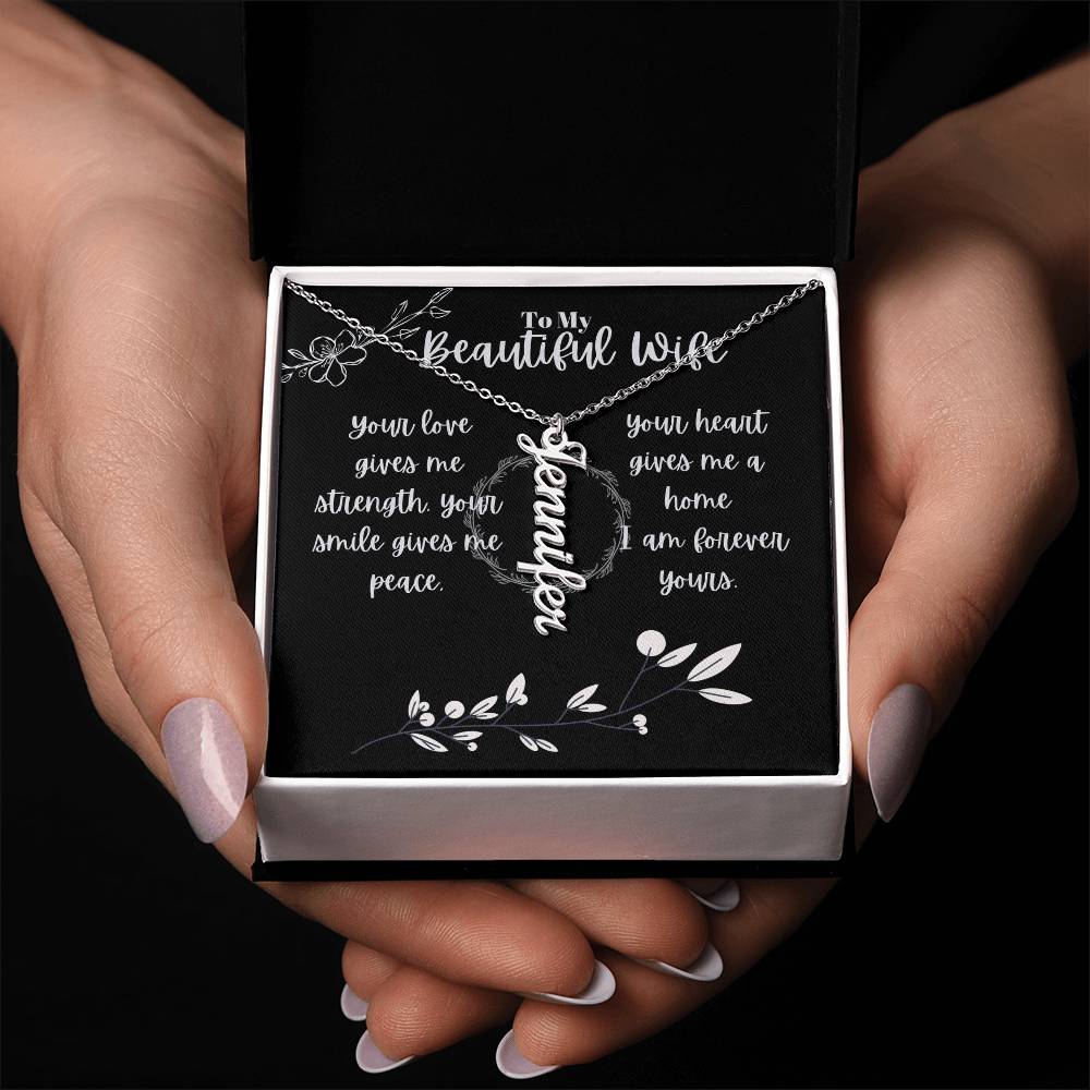 Vertical Name Necklace W/MC