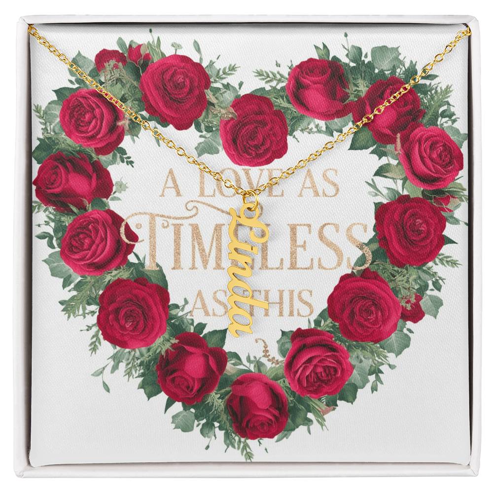 Vertical Name Necklace W/MC