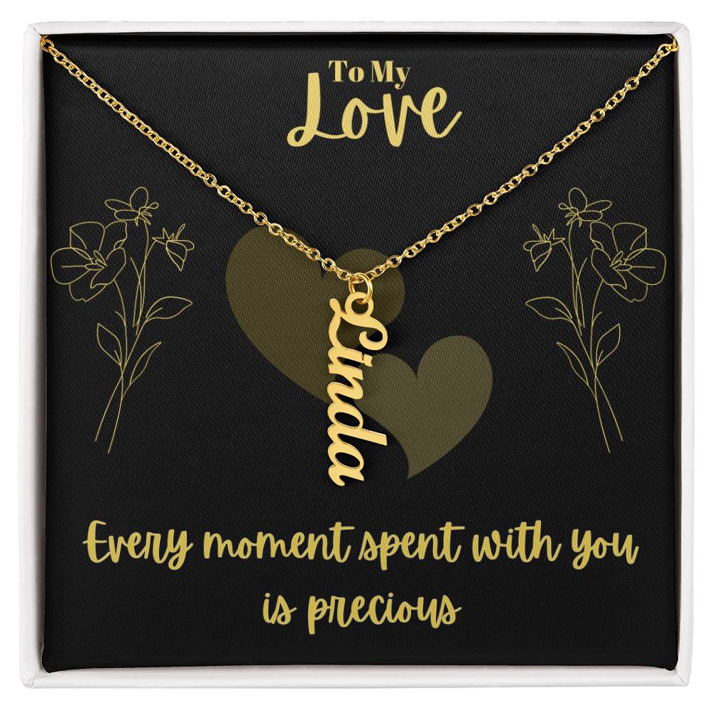Vertical Name Necklace W/MC