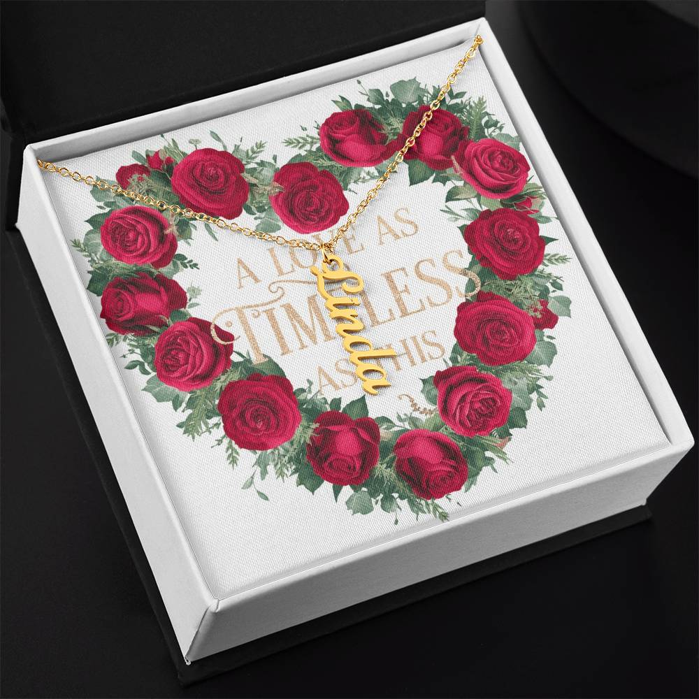 Vertical Name Necklace W/MC