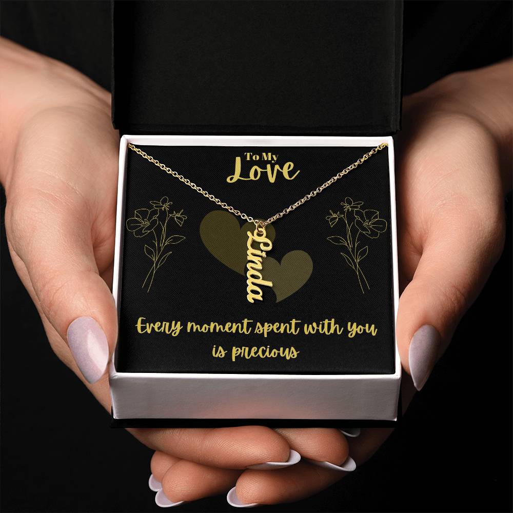 Vertical Name Necklace W/MC