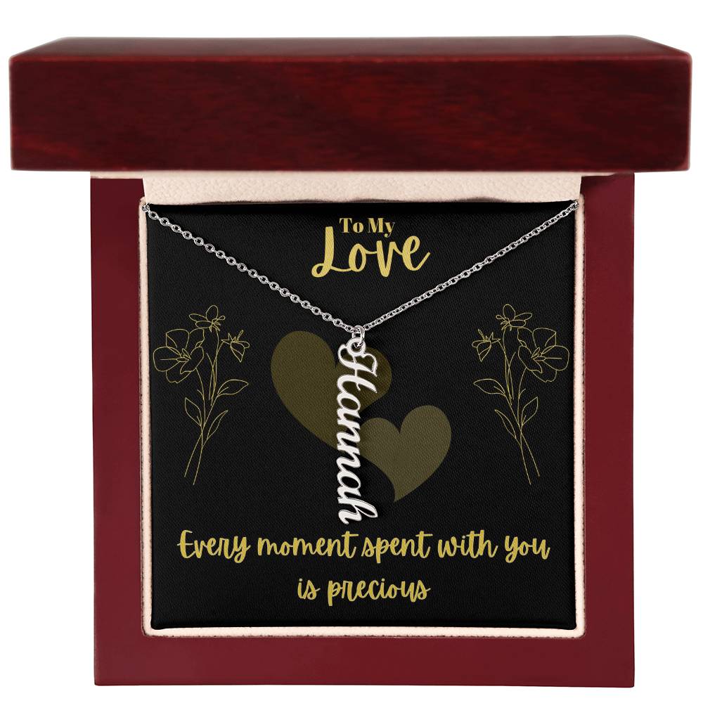 Vertical Name Necklace W/MC