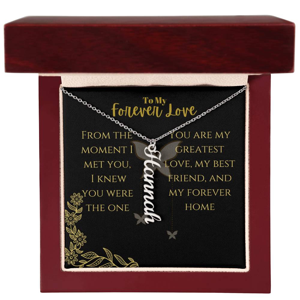 Vertical Name Necklace W/MC