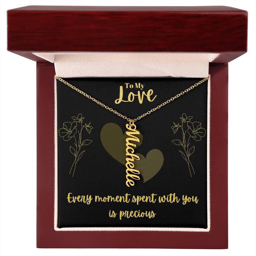 Vertical Name Necklace W/MC