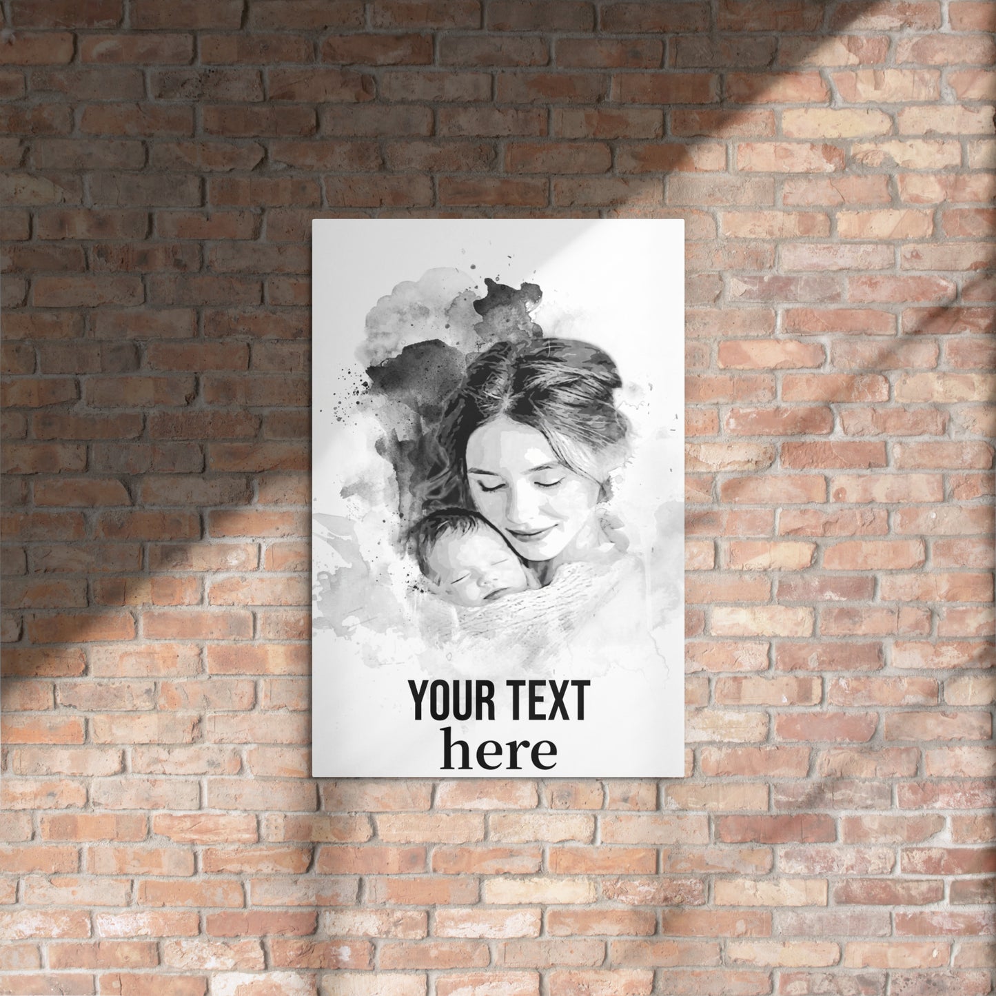 Personalized Shiny Glossy Metal Poster for Mother’s Day – Custom Photo & Text Gift for Mom (Black and White)