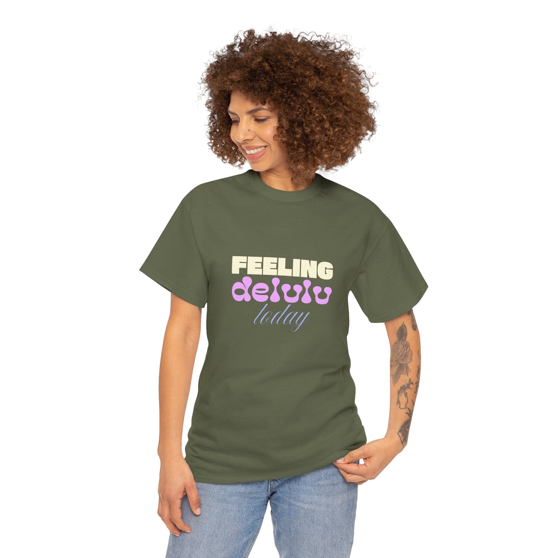 Feeling Delulu today Unisex Heavy Cotton Tee