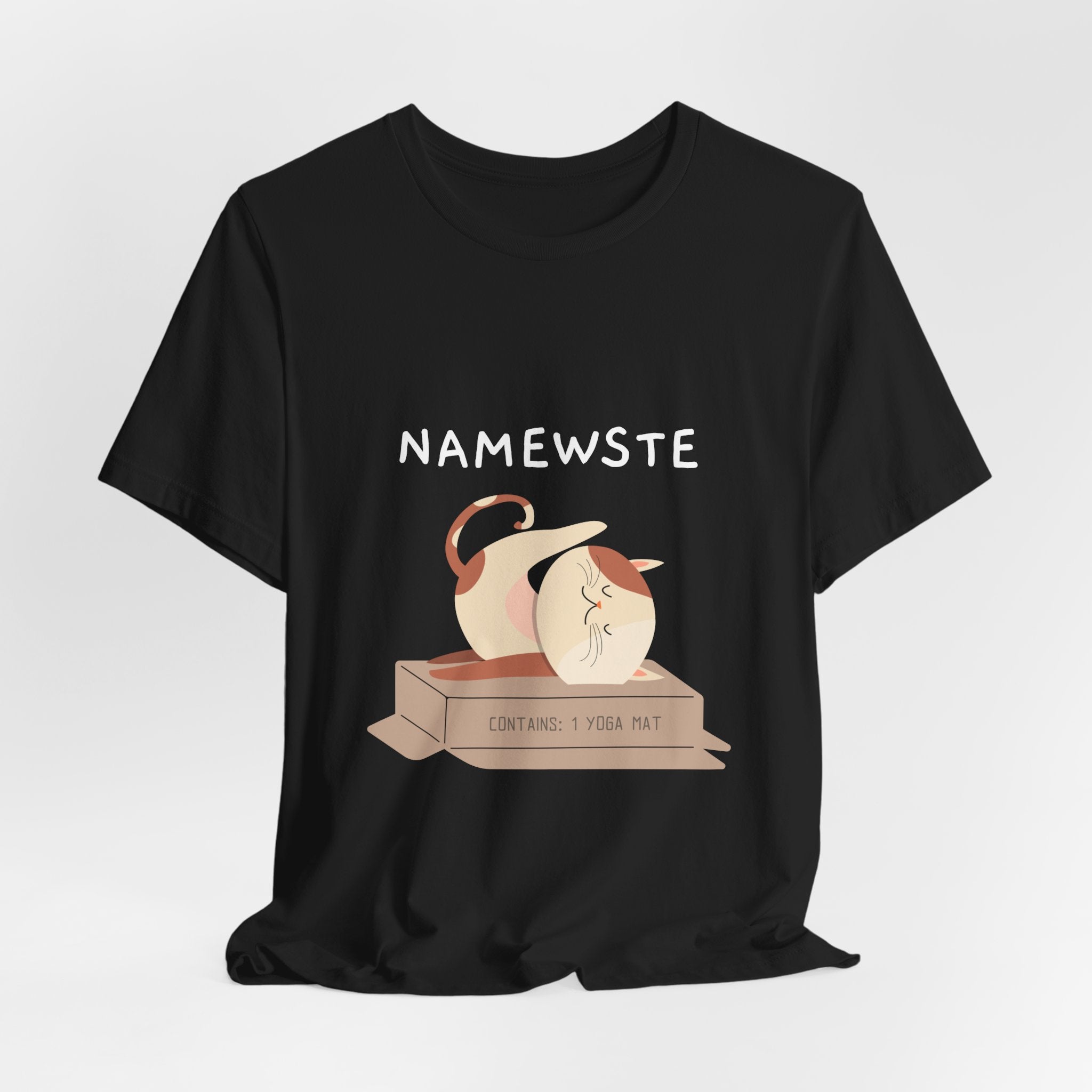 Namewste Cat Yoga Tee, Casual cool graphic t-shirt