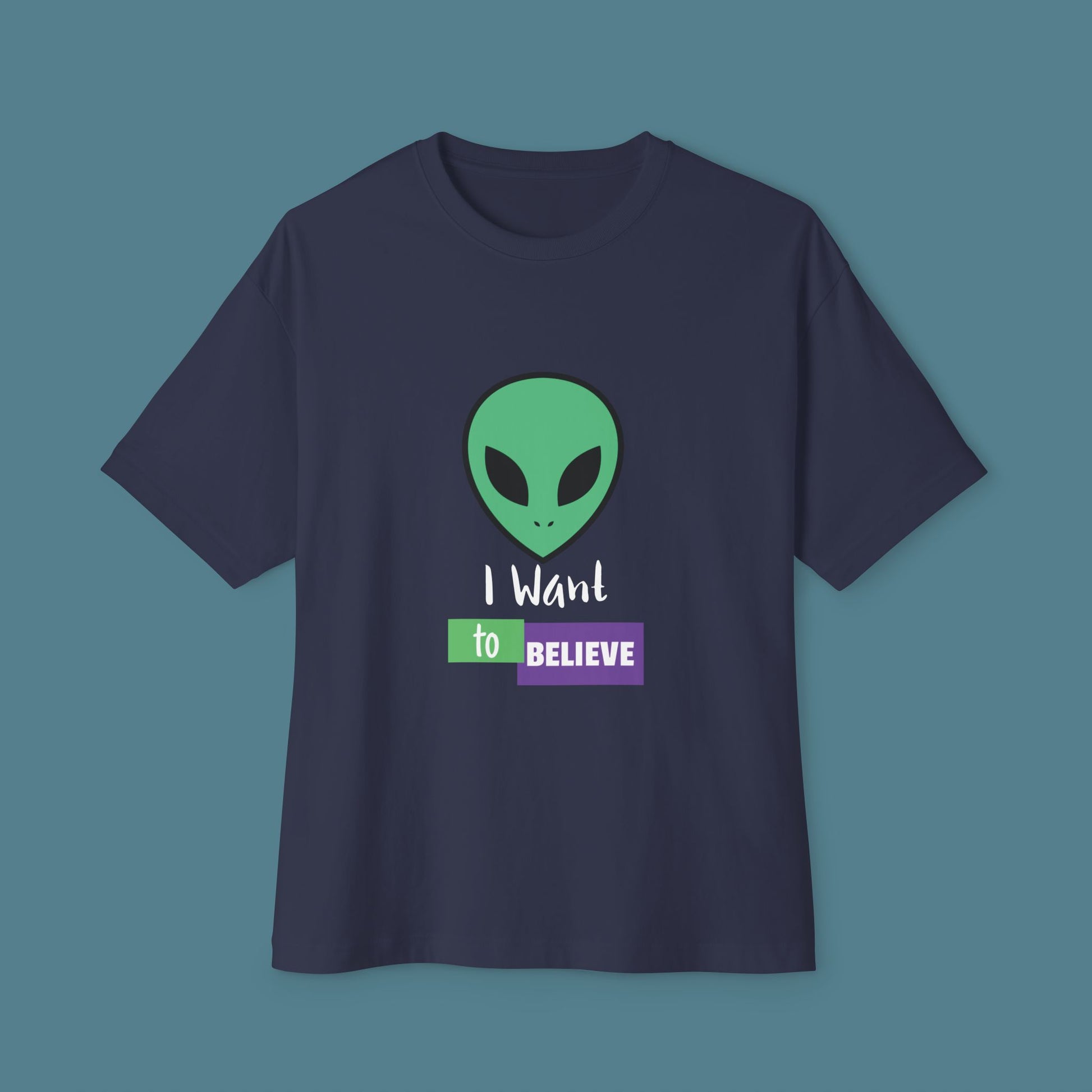 I want to Believe Unisex Alien graphic Oversized Tee