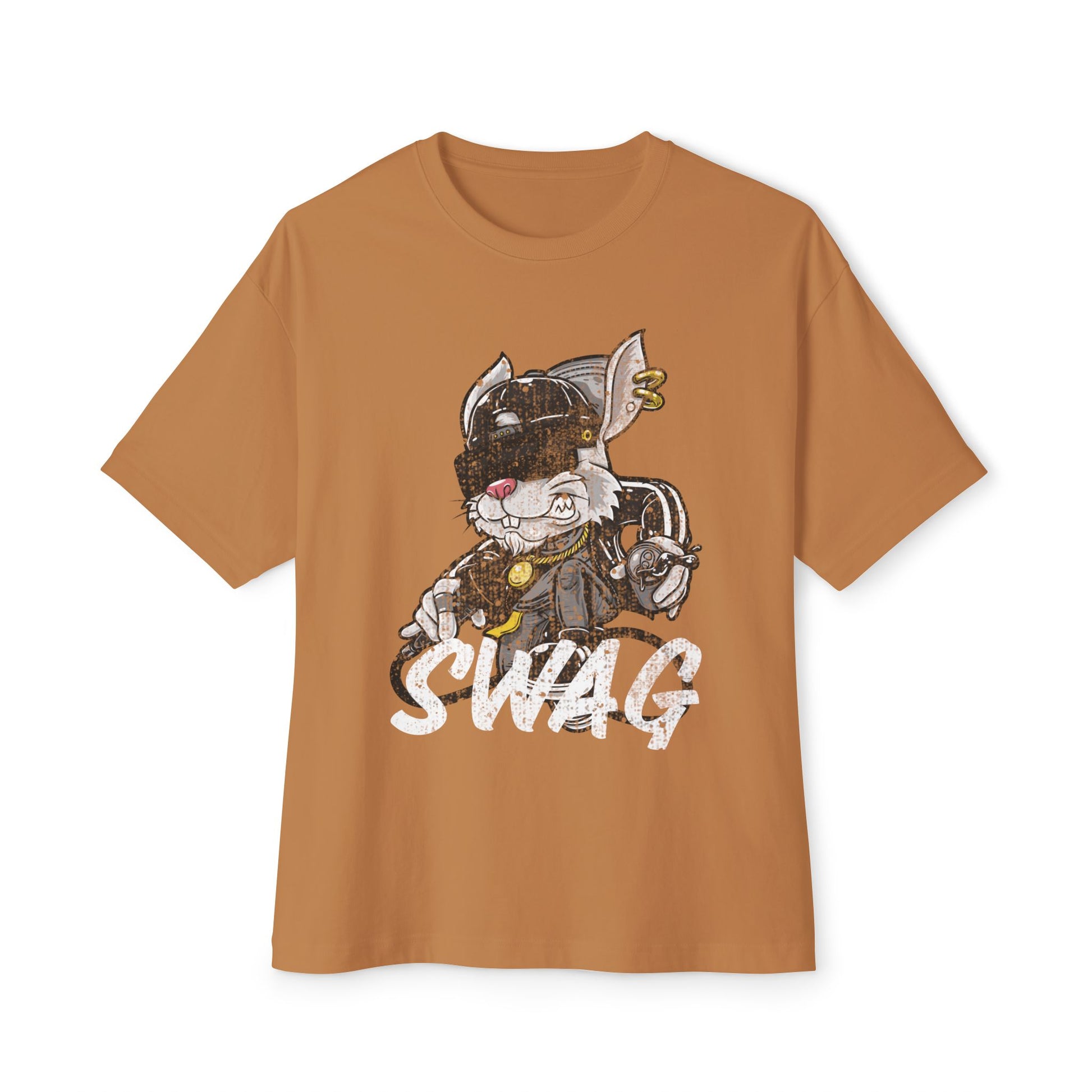Classic Oversized Tee - SWAG, Cool Bunny Graphic T-shirt