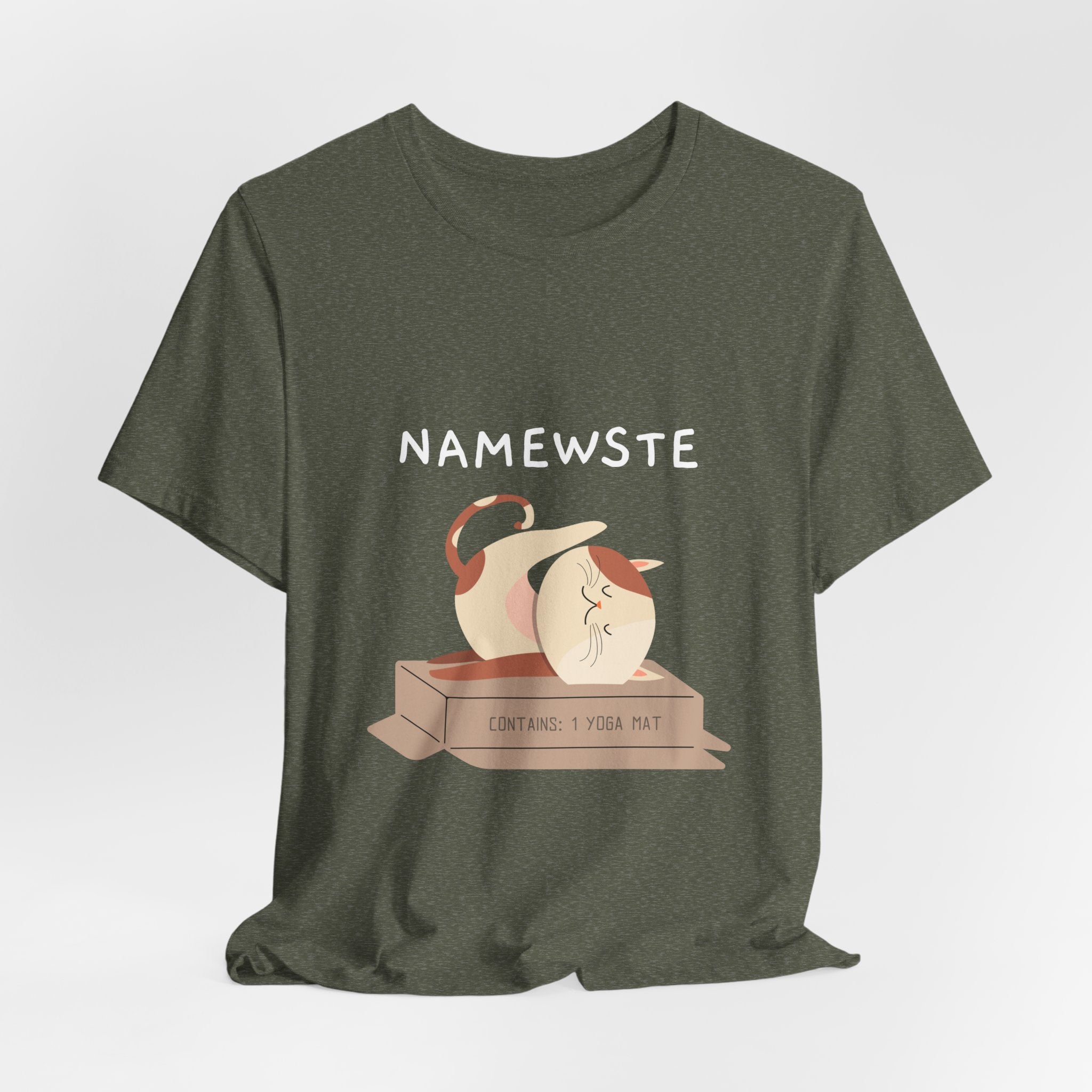 Namewste Cat Yoga Tee, Casual cool graphic t-shirt