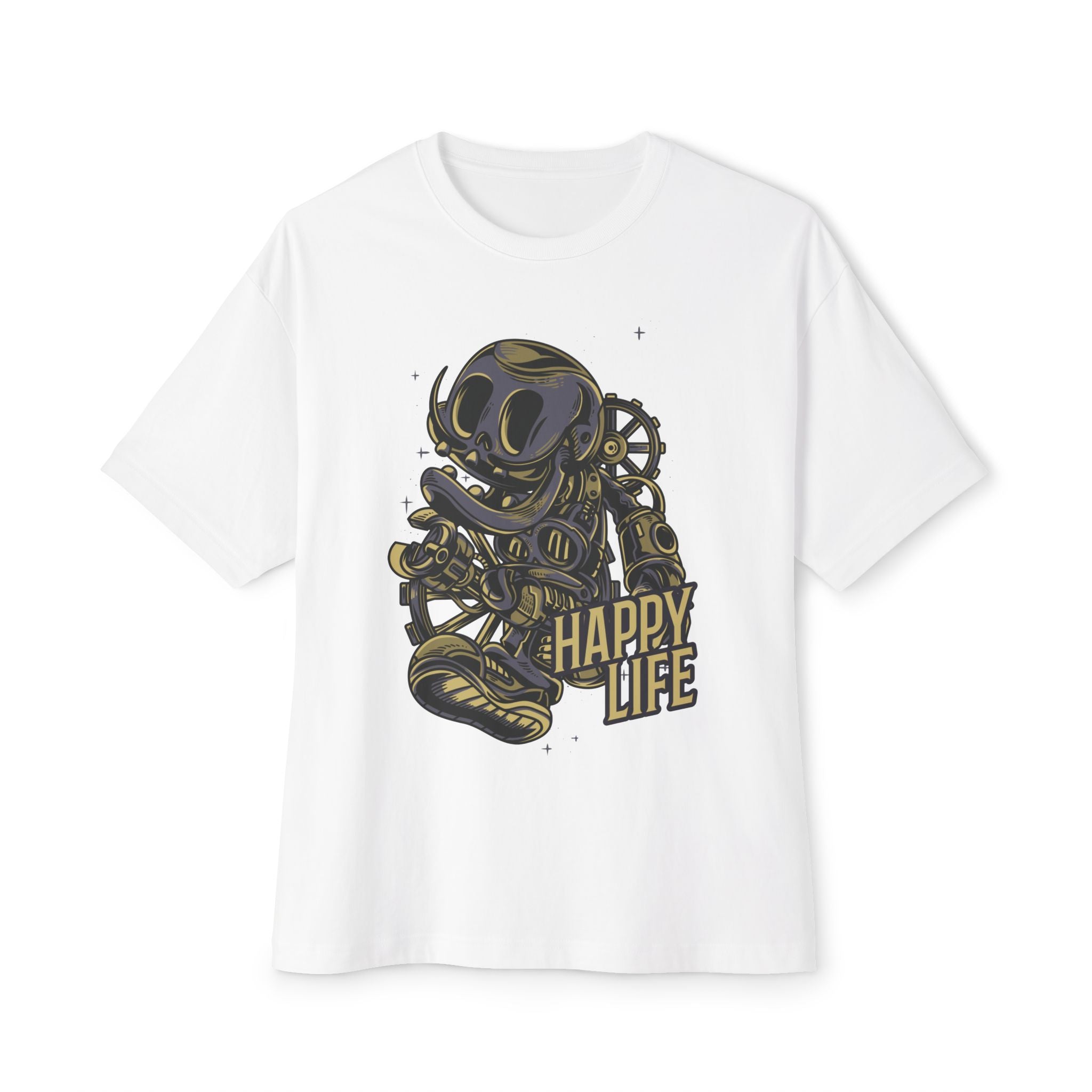 Steampunk Retro Graphic Oversized Tee