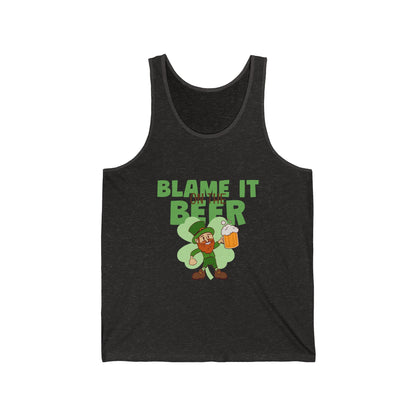 Blame it on the Beer Unisex Jersey Tank - Perfect for St. Patrick's Day Celebrations