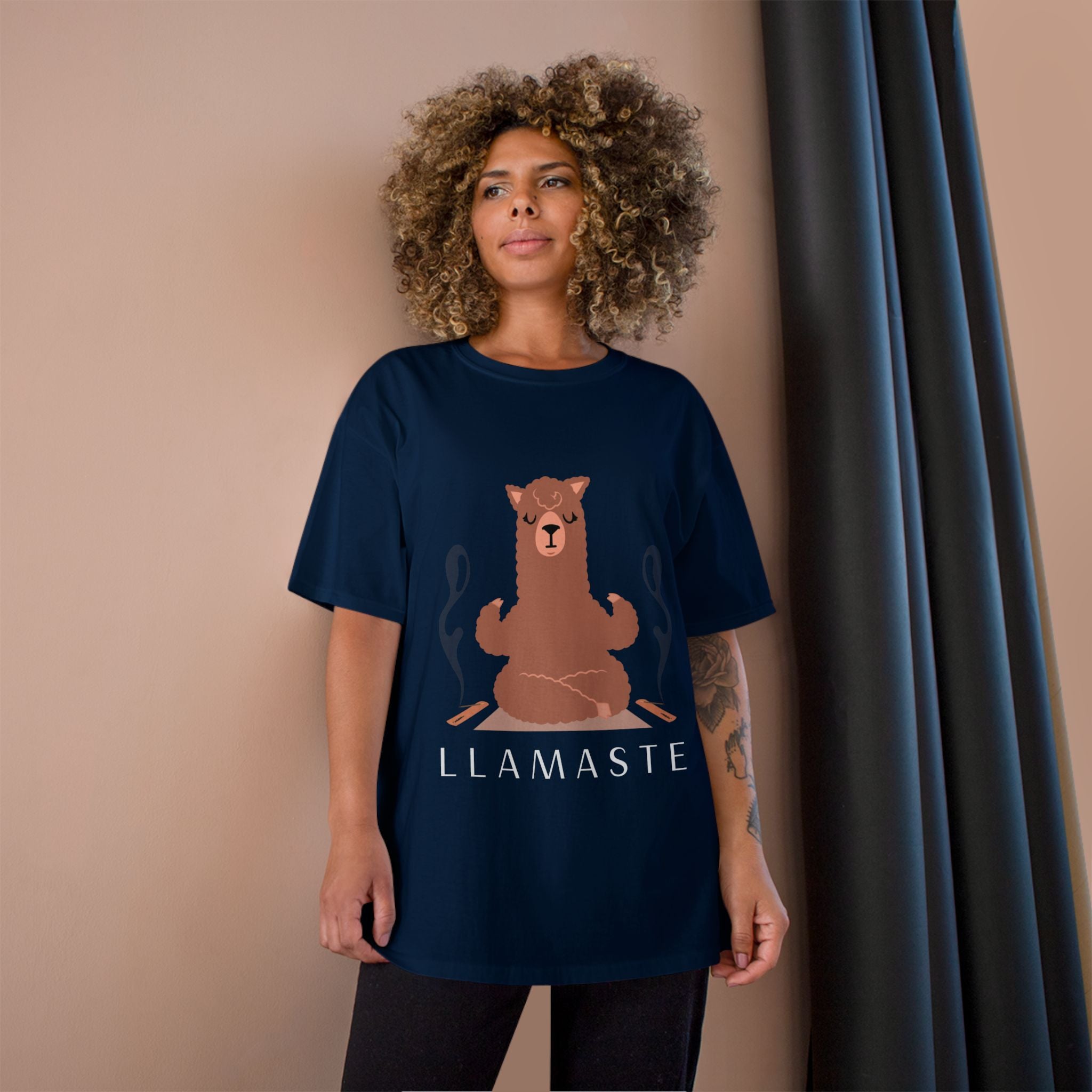 Llamaste Champion T-Shirt, Funny Yoga Tee,