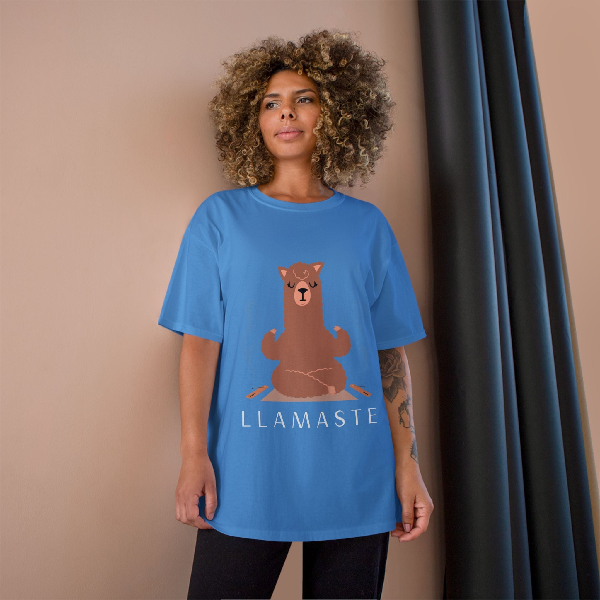 Llamaste Champion T-Shirt, Funny Yoga Tee,
