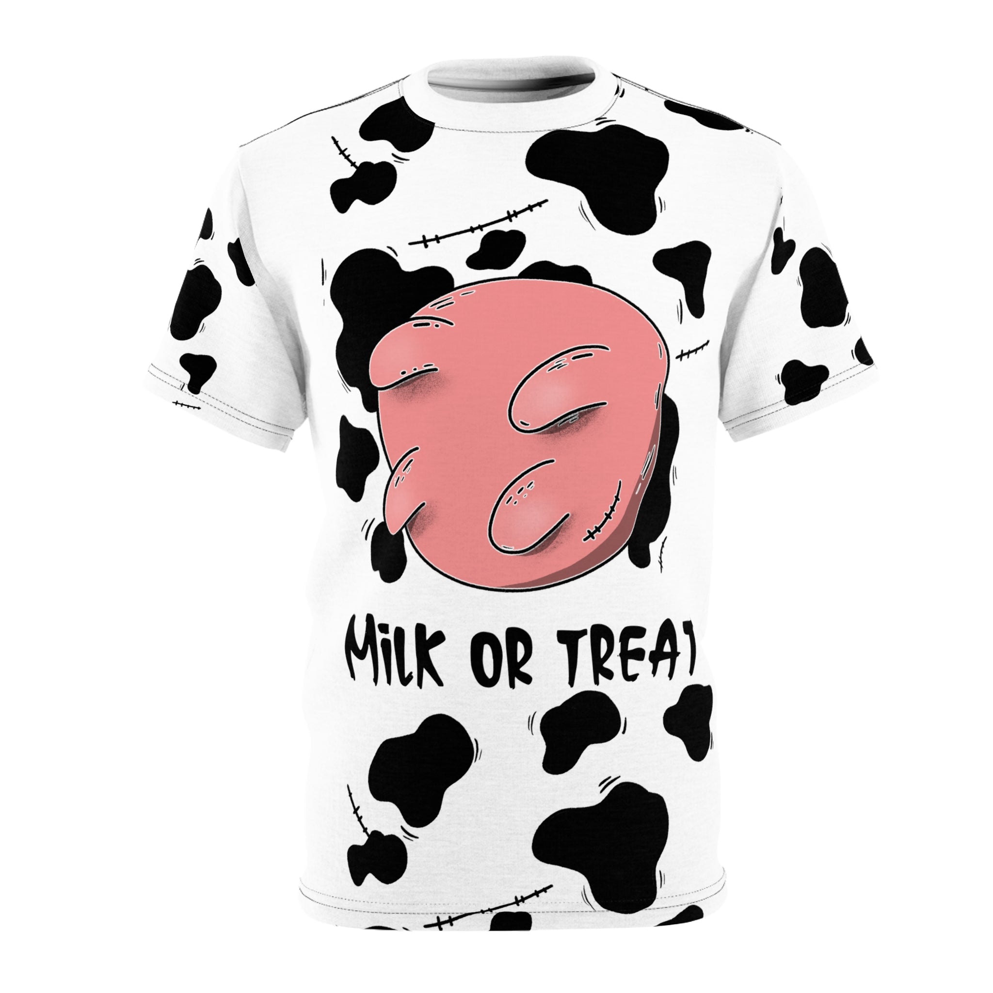Milk or Treat Cow print Halloween Costume Tee