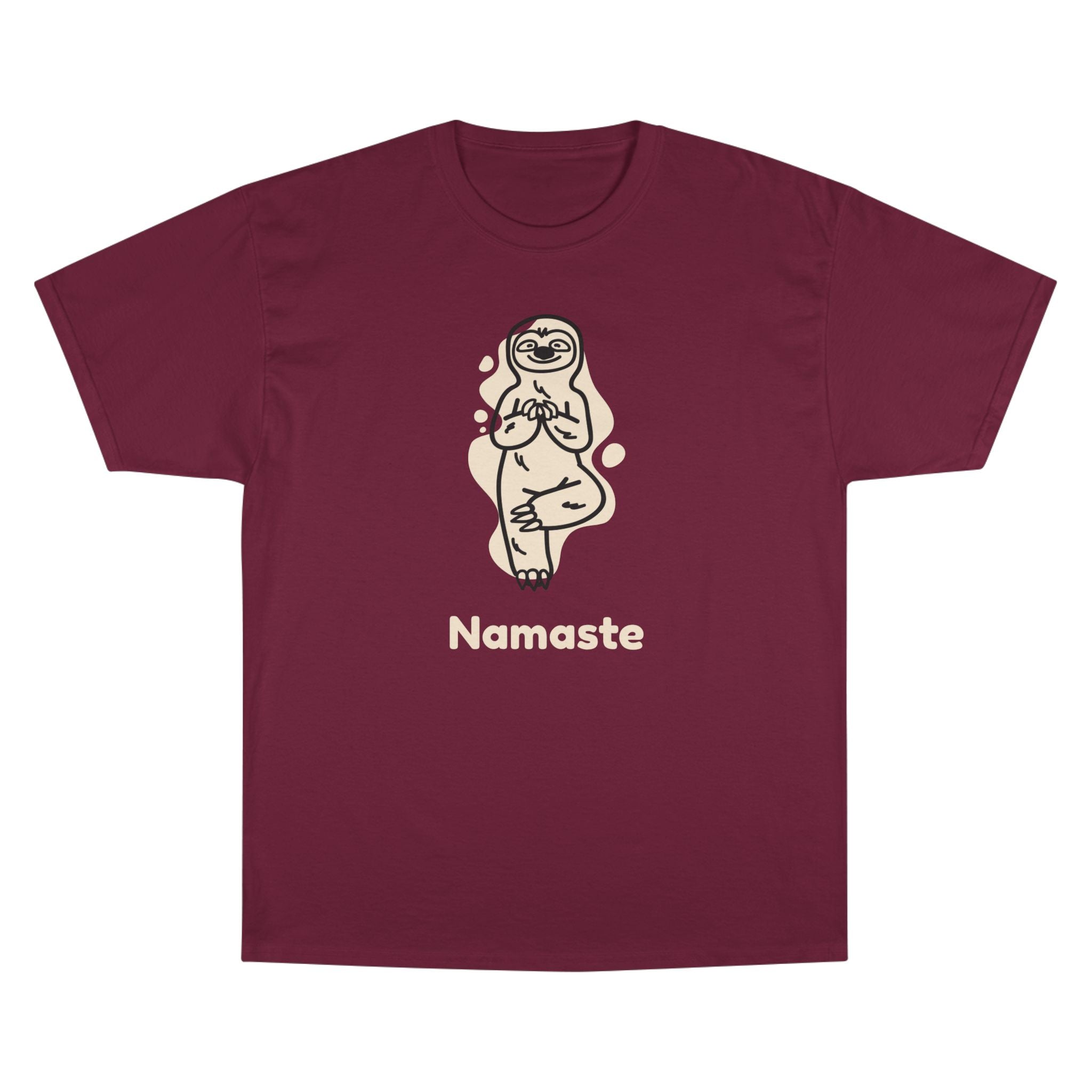 Champion Namaste Champion T-Shirt, Sloth Yoga Tee for Mindfulness,