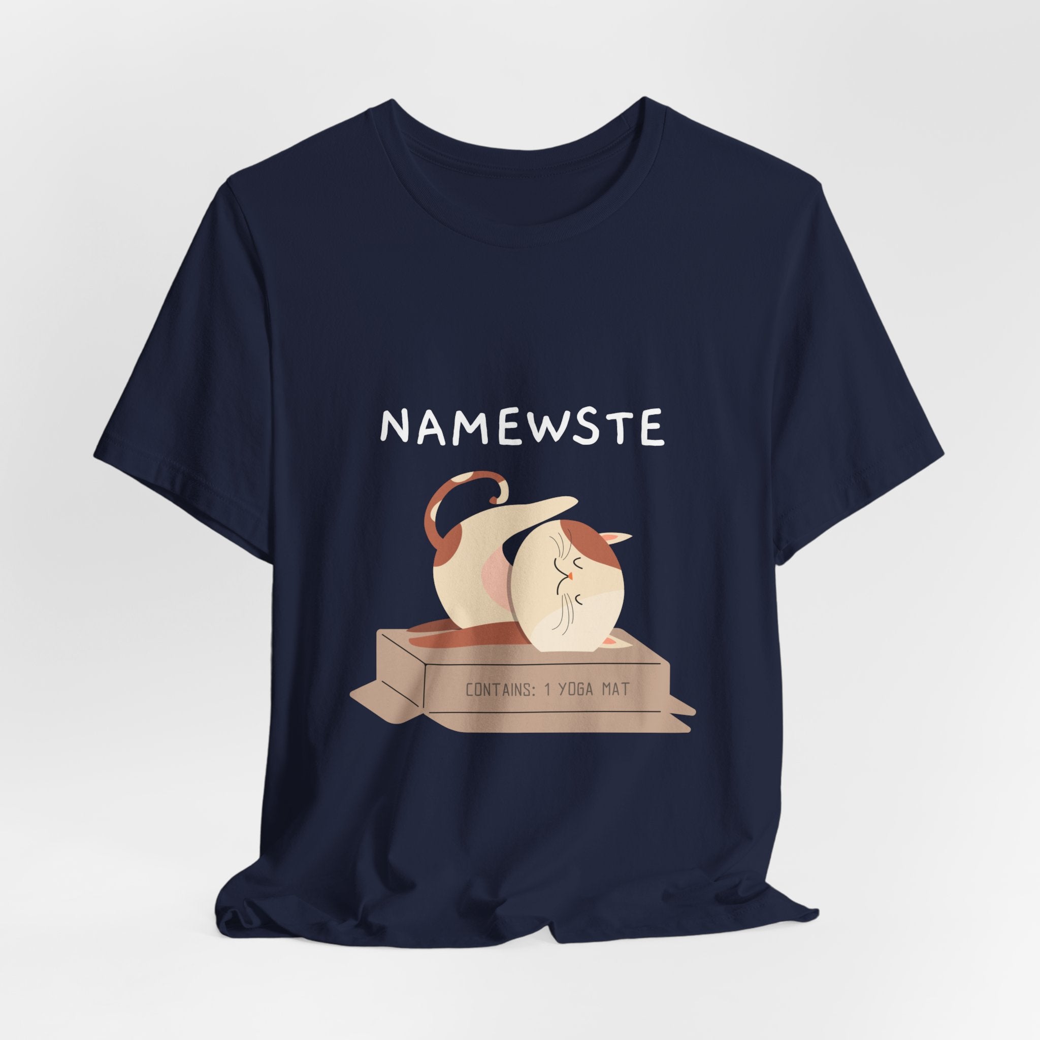Namewste Cat Yoga Tee, Casual cool graphic t-shirt