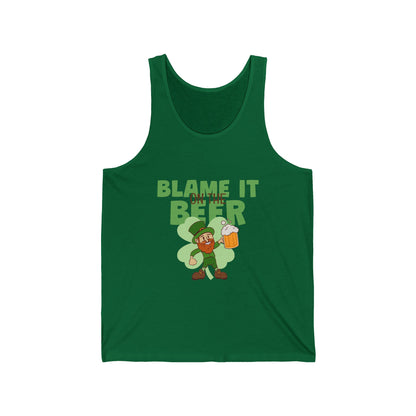 Blame it on the Beer Unisex Jersey Tank - Perfect for St. Patrick's Day Celebrations