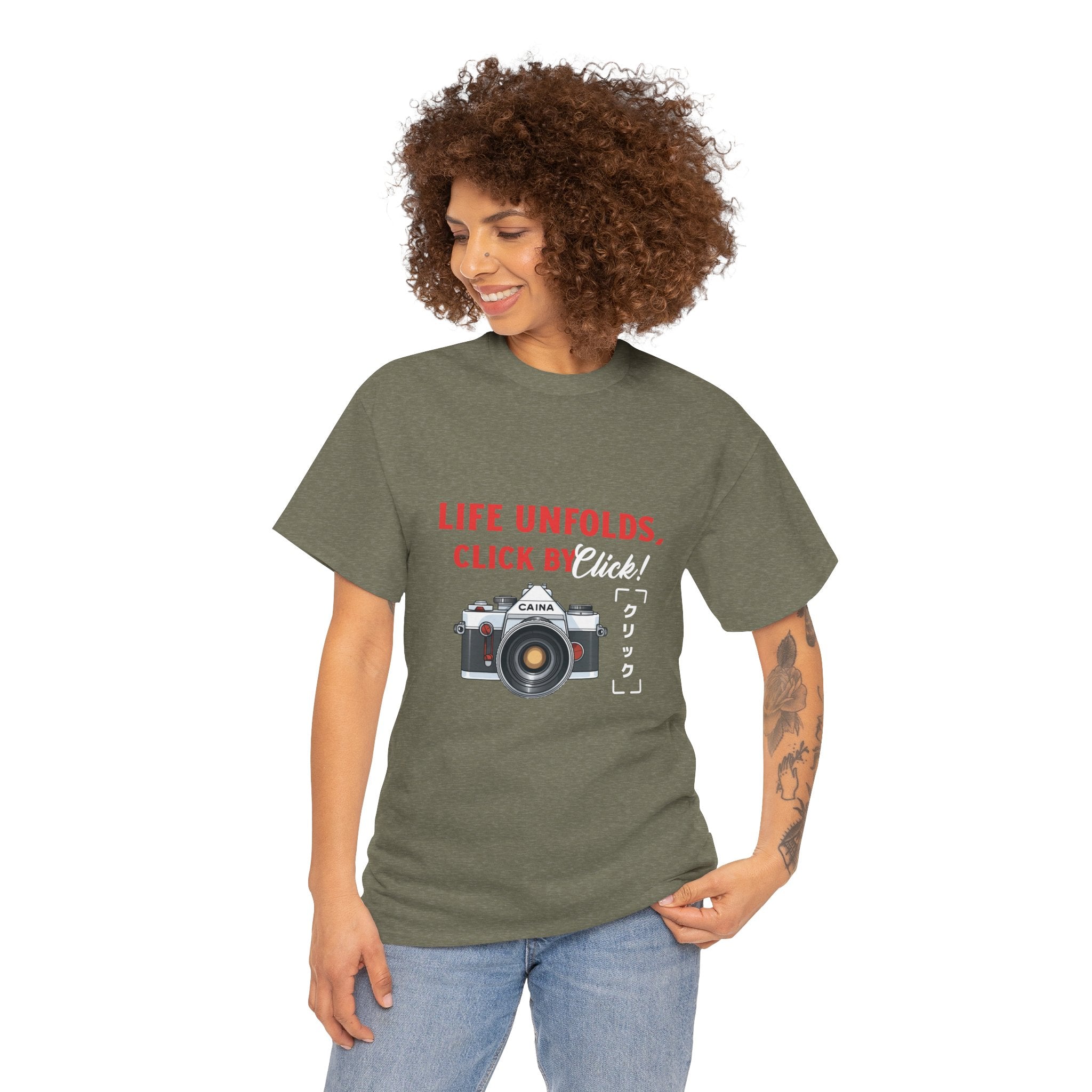 Life Unfolds click by click Tee, Unisex Cotton T-Shirt