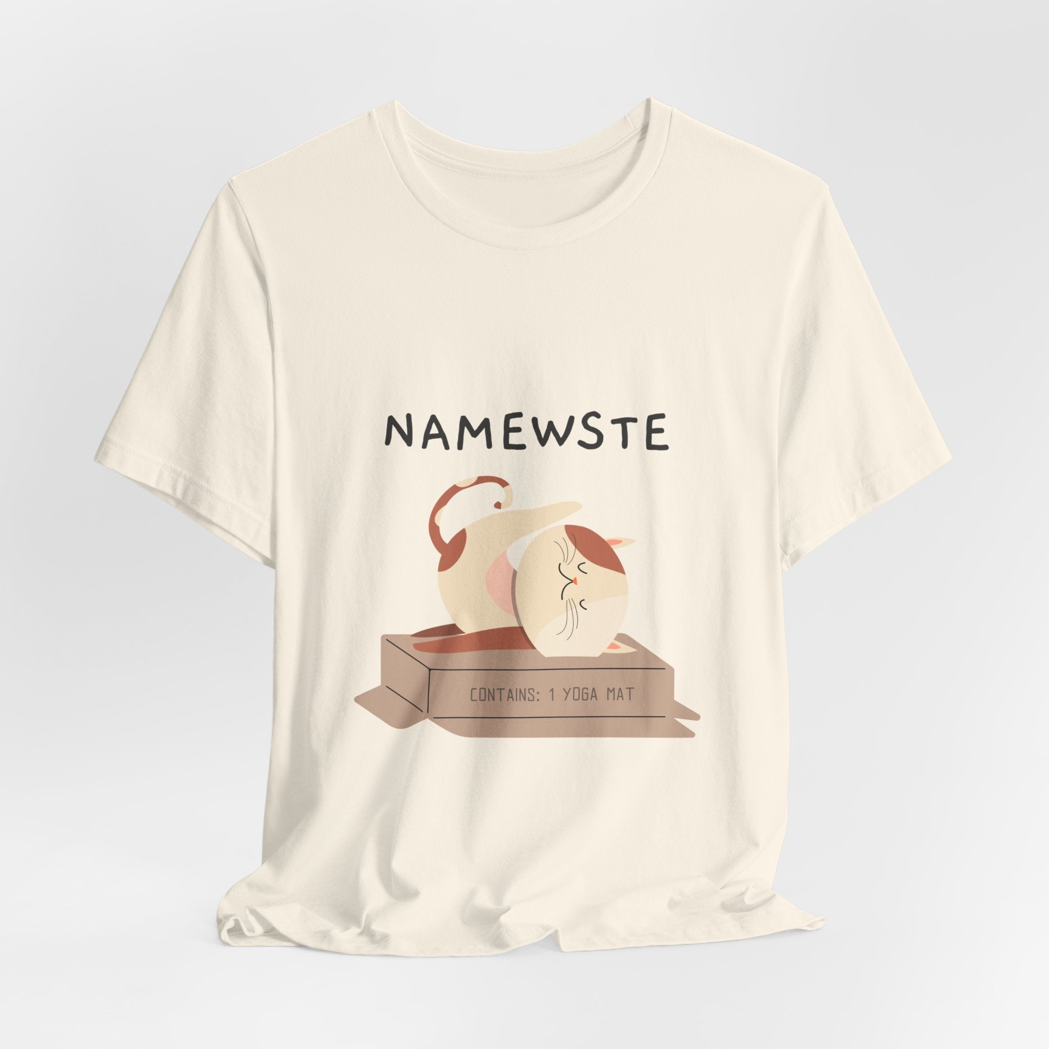Namewste Cat Yoga Tee, Casual cool graphic t-shirt