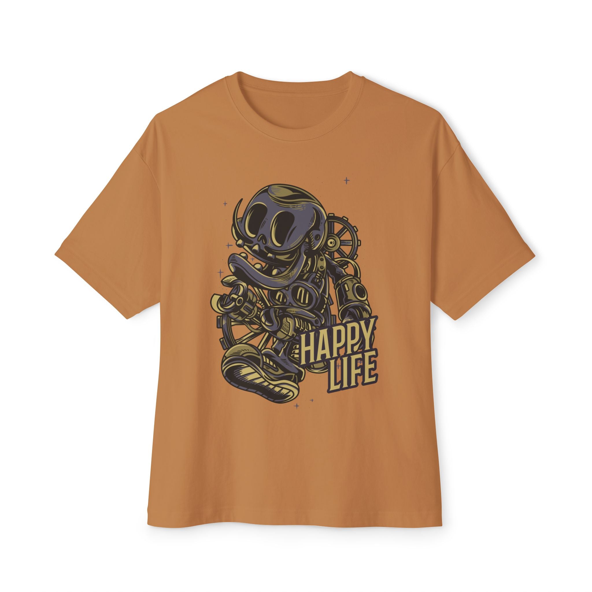 Steampunk Retro Graphic Oversized Tee