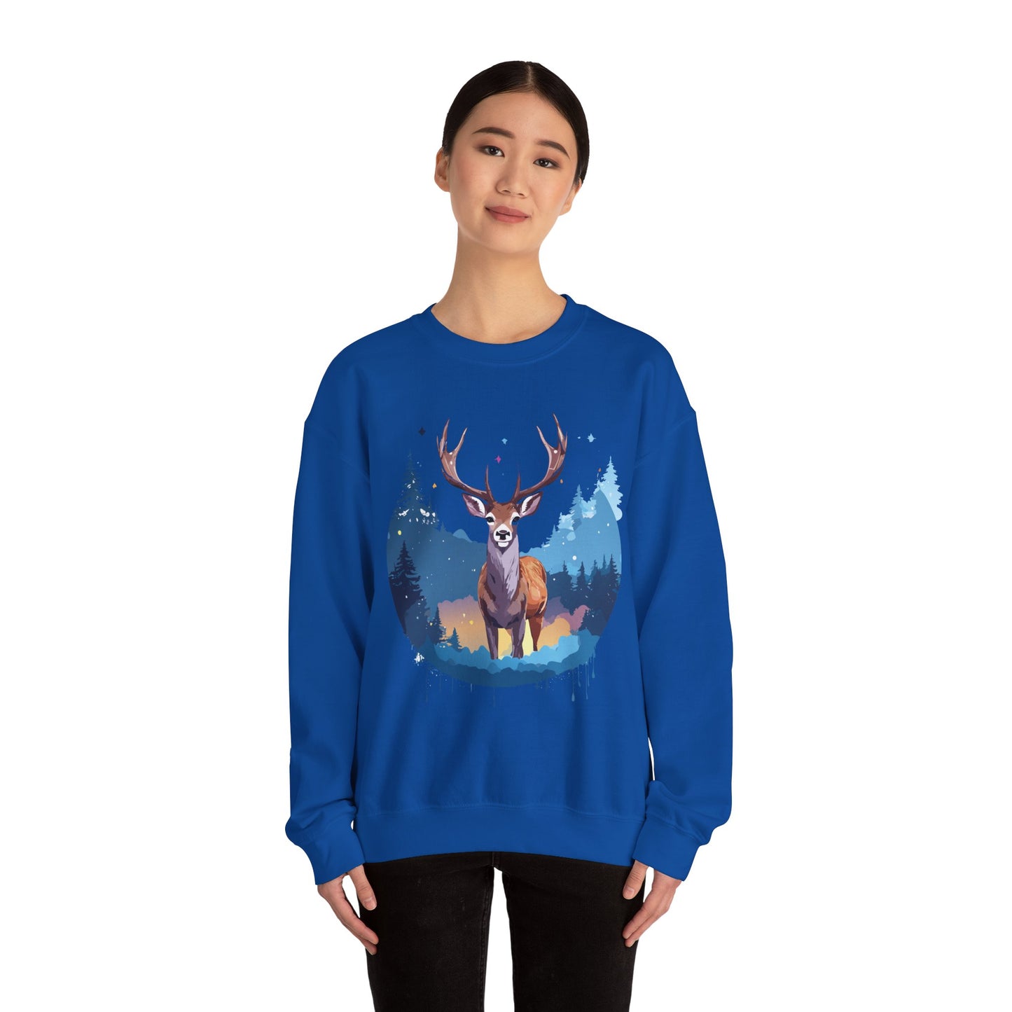 Deer printed Unisex Heavy Blend™ Crewneck Sweatshirt