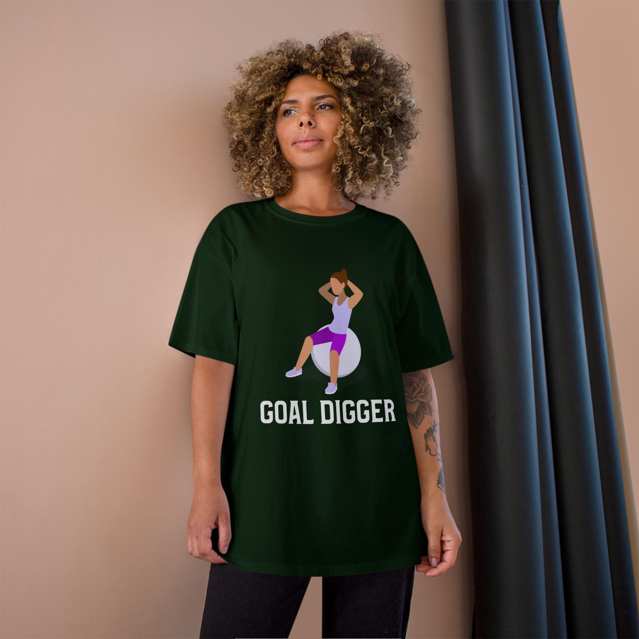 Goal Digger Champion T-Shirt - Motivational Workout Tee