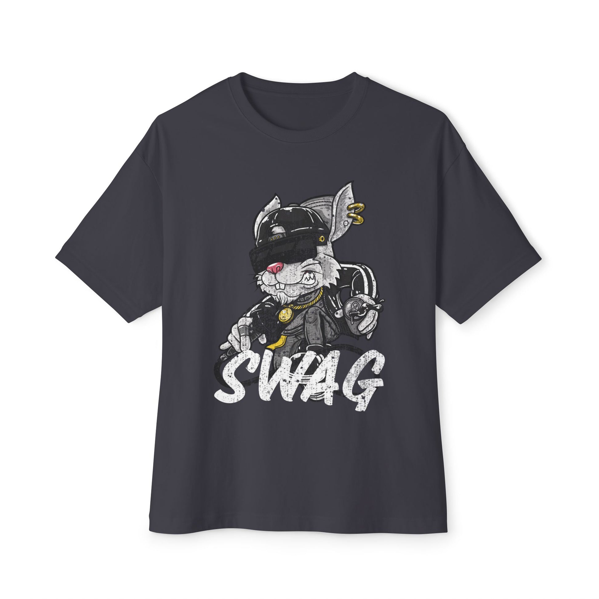 Classic Oversized Tee - SWAG, Cool Bunny Graphic T-shirt