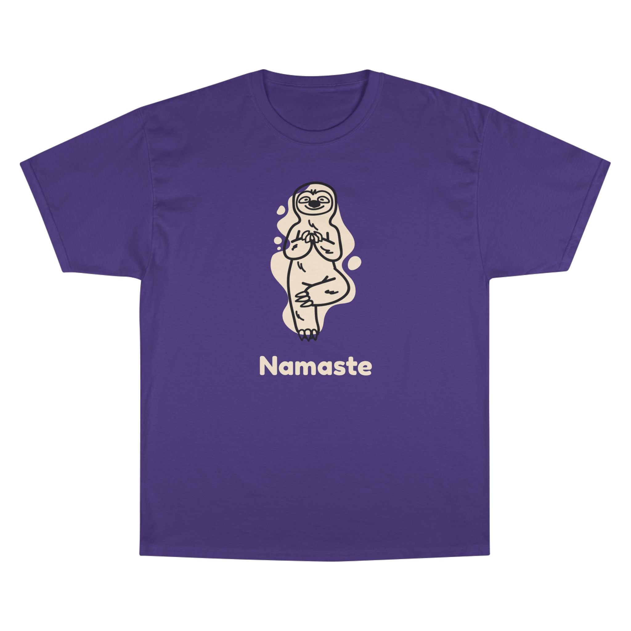 Champion Namaste Champion T-Shirt, Sloth Yoga Tee for Mindfulness,