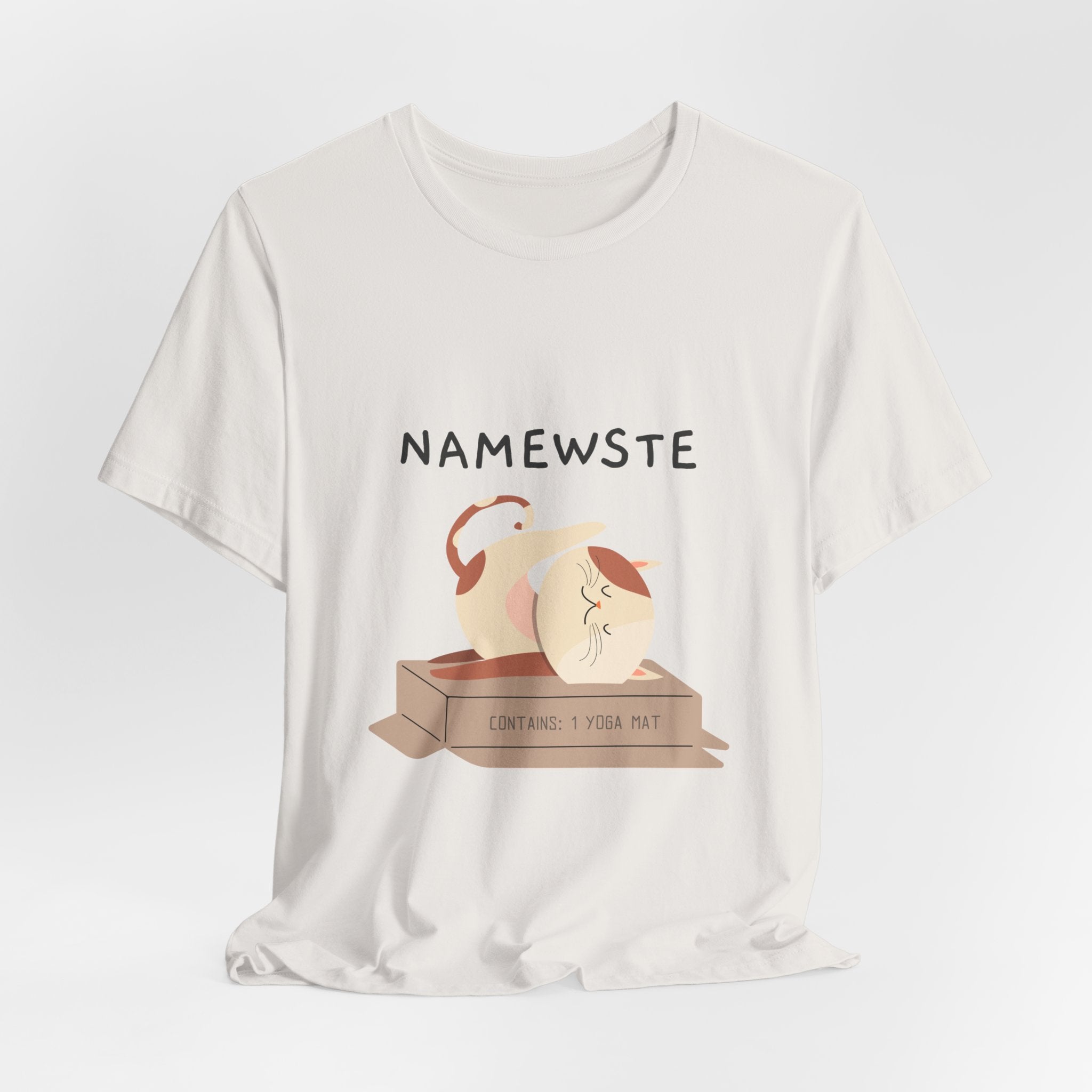 Namewste Cat Yoga Tee, Casual cool graphic t-shirt