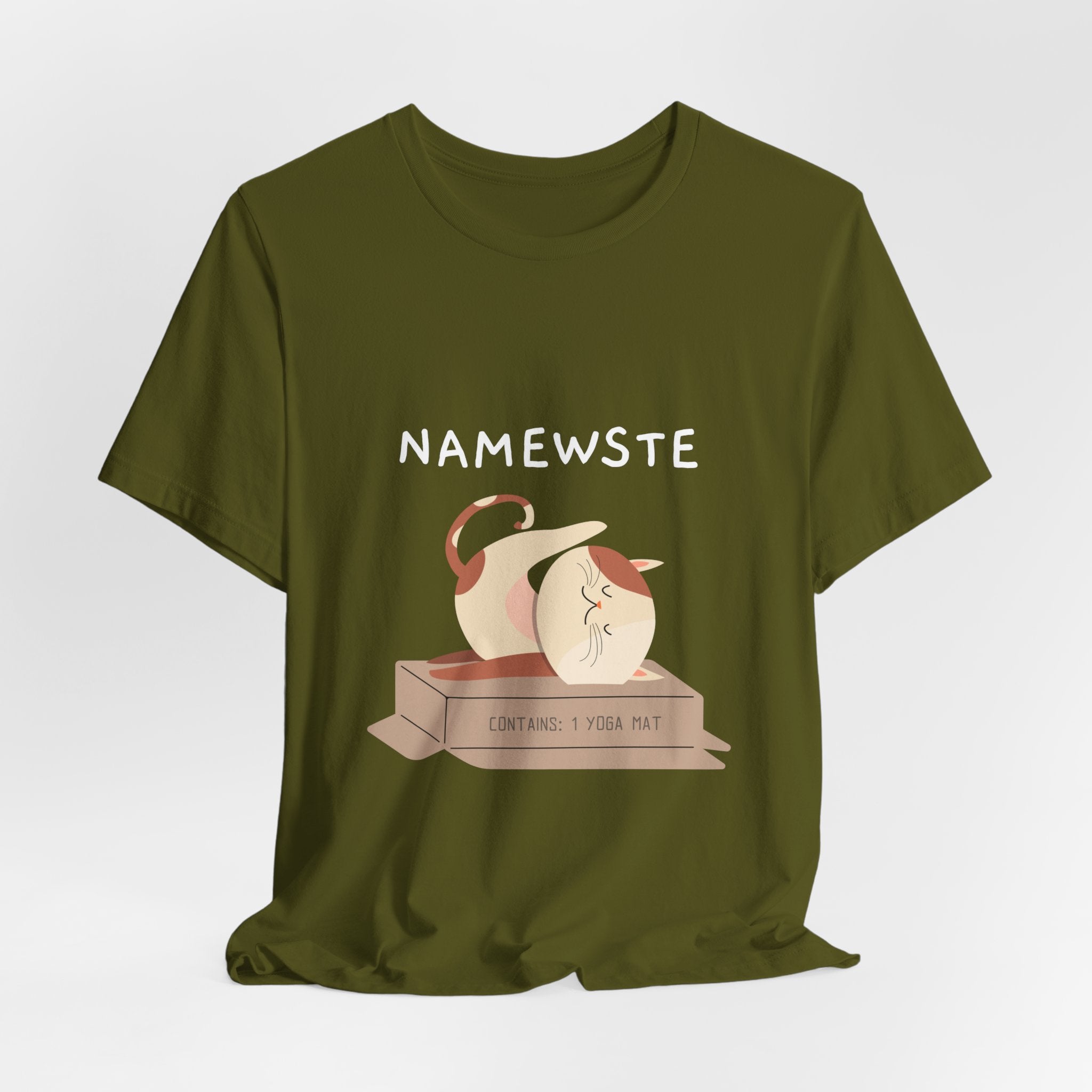 Namewste Cat Yoga Tee, Casual cool graphic t-shirt