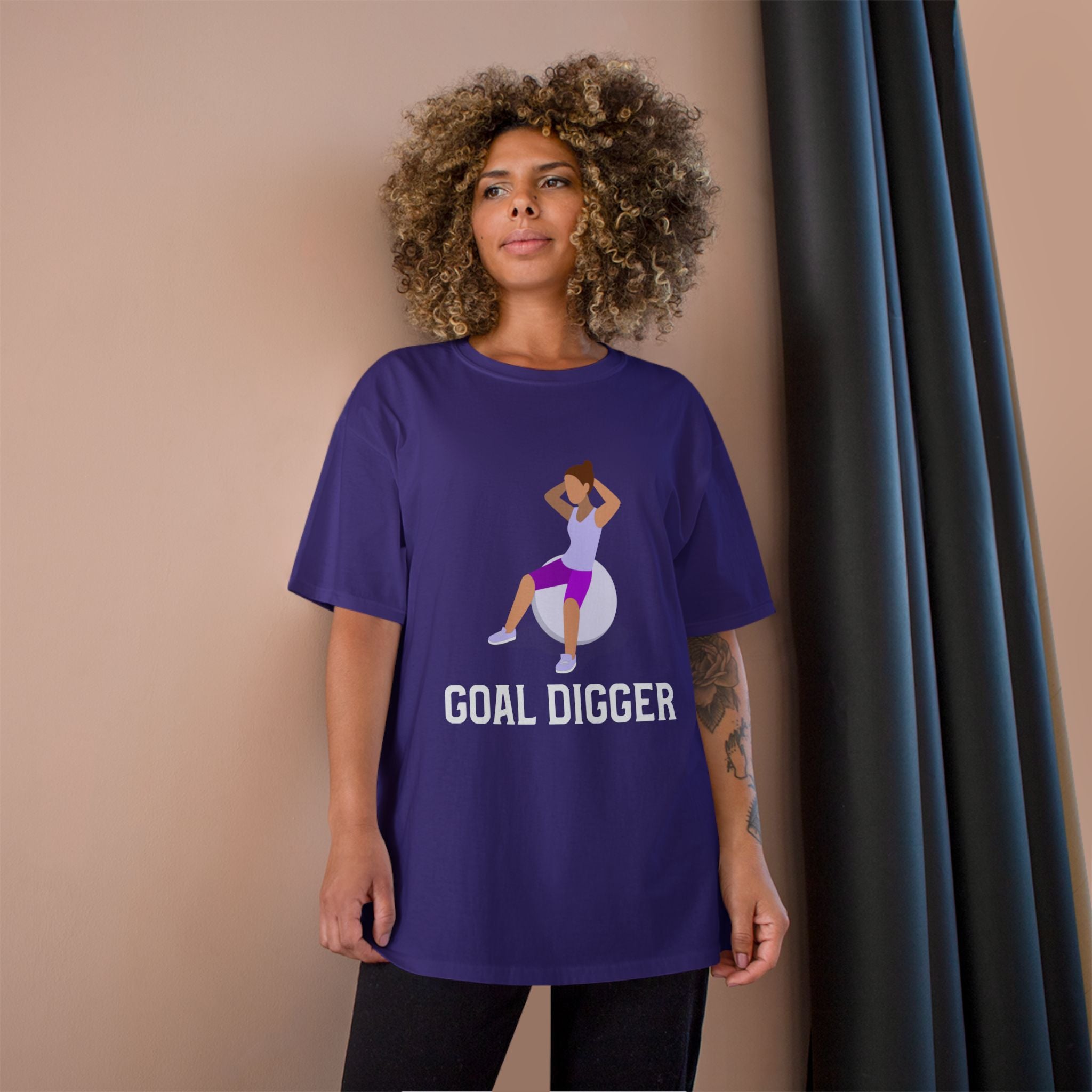 Goal Digger Champion T-Shirt - Motivational Workout Tee