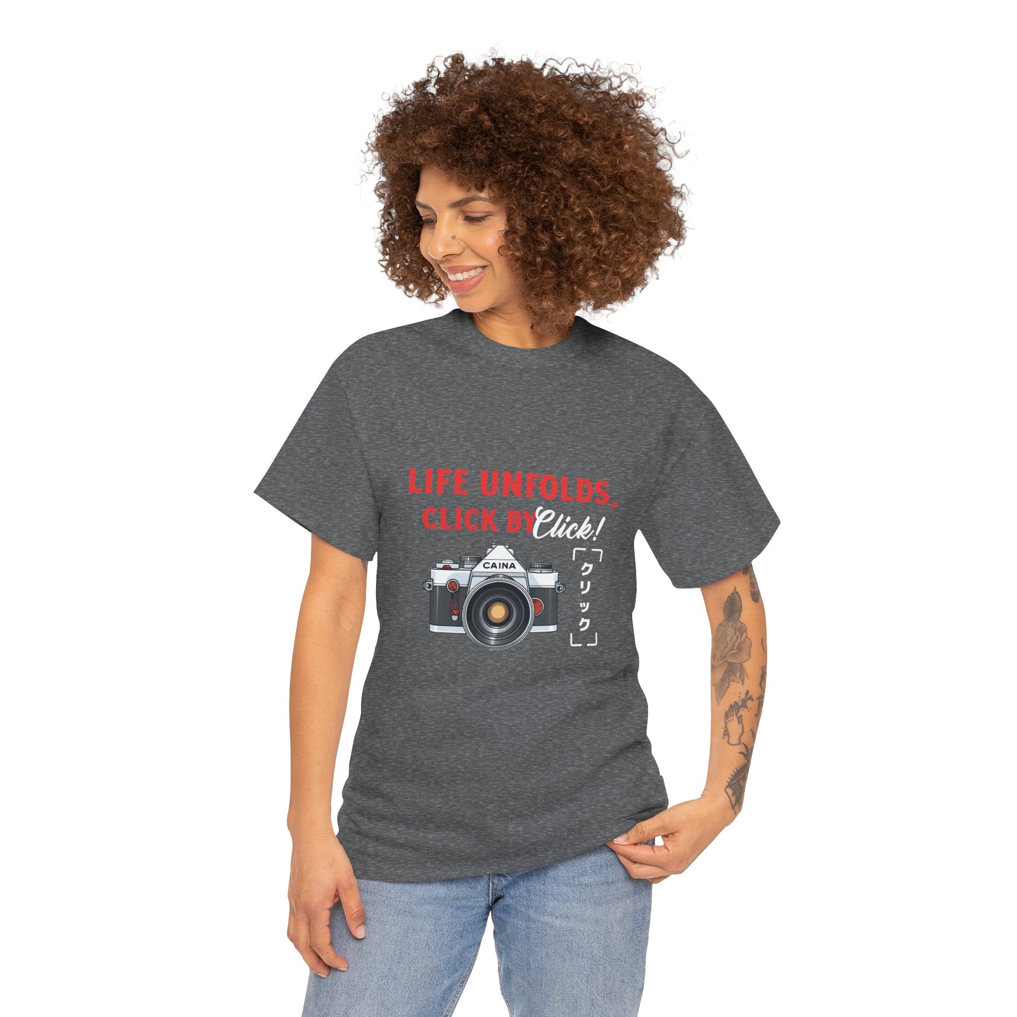 Life Unfolds click by click Tee, Unisex Cotton T-Shirt
