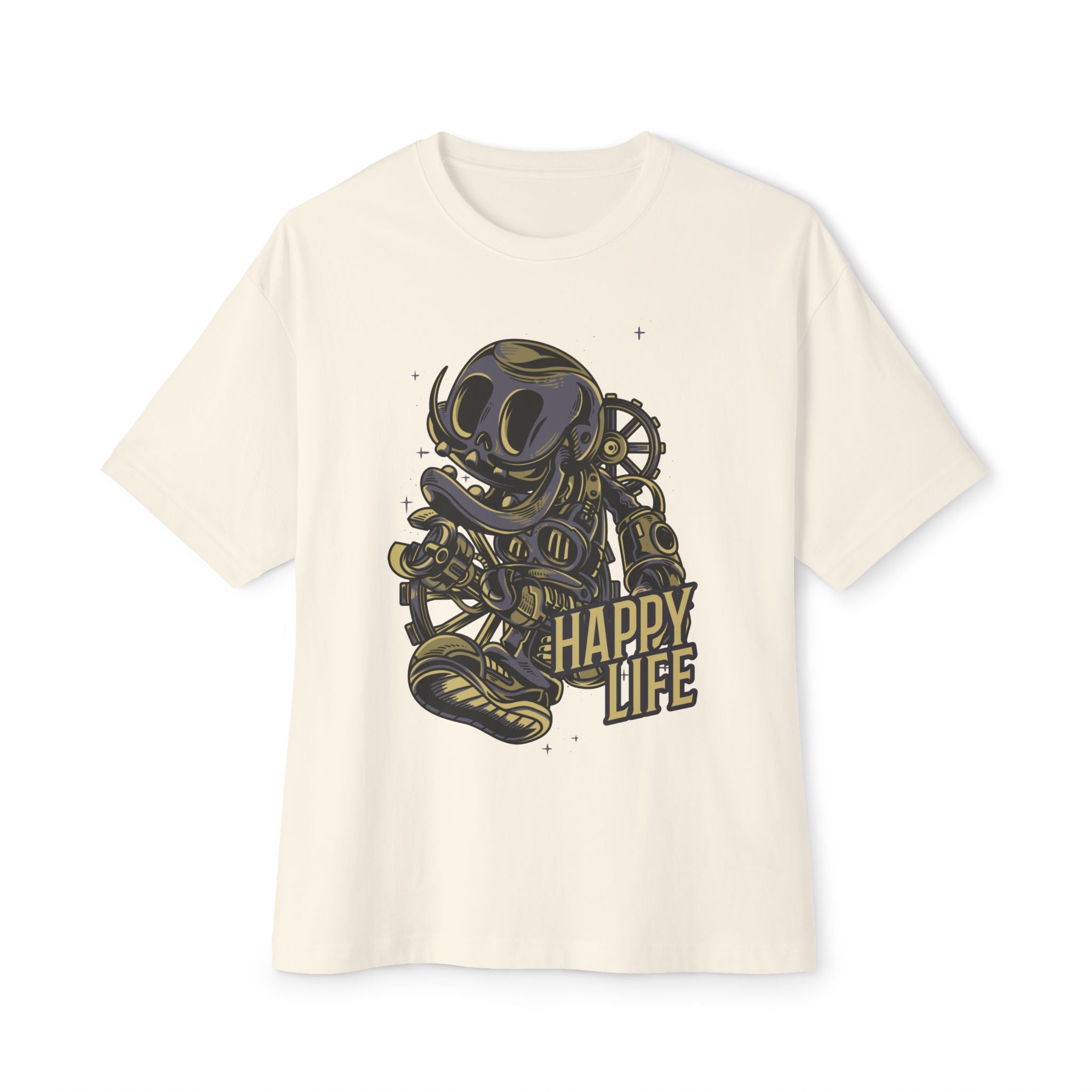 Steampunk Retro Graphic Oversized Tee