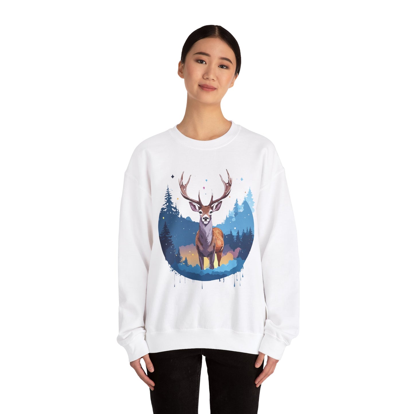 Deer printed Unisex Heavy Blend™ Crewneck Sweatshirt