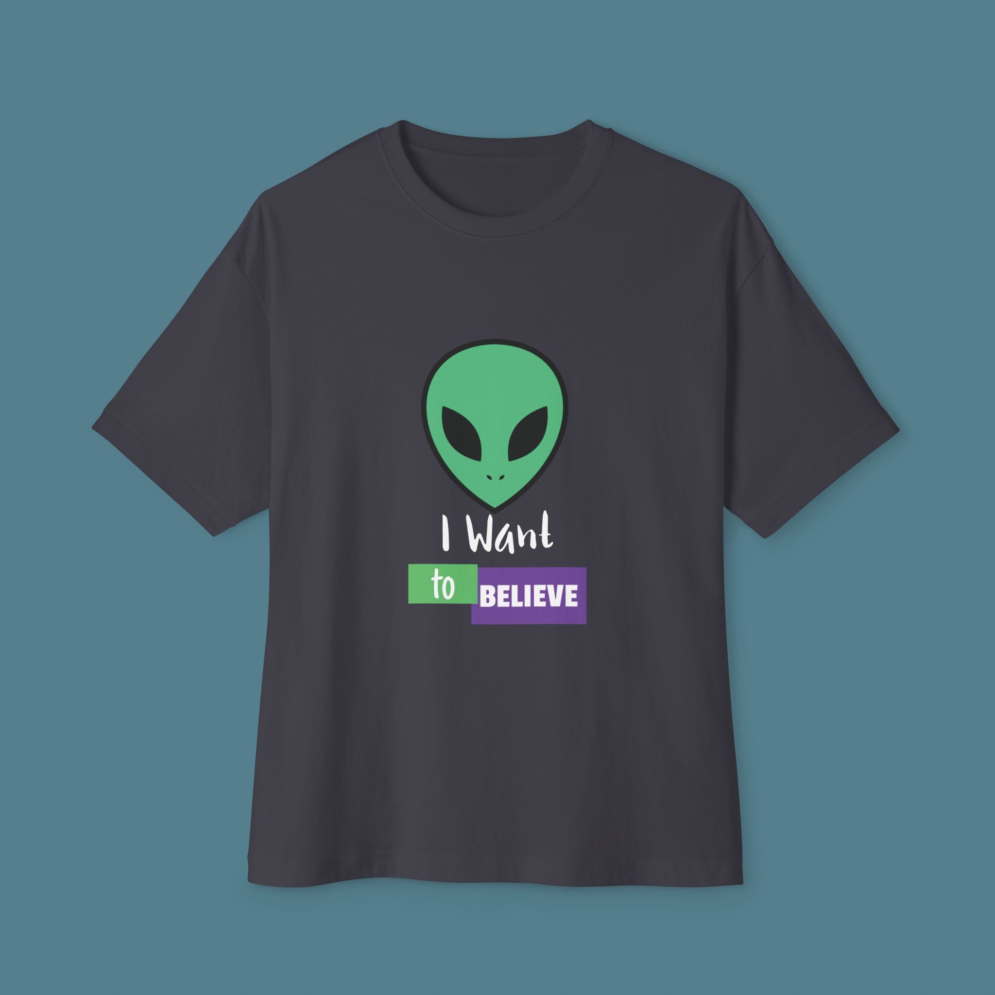 I want to Believe Unisex Alien graphic Oversized Tee