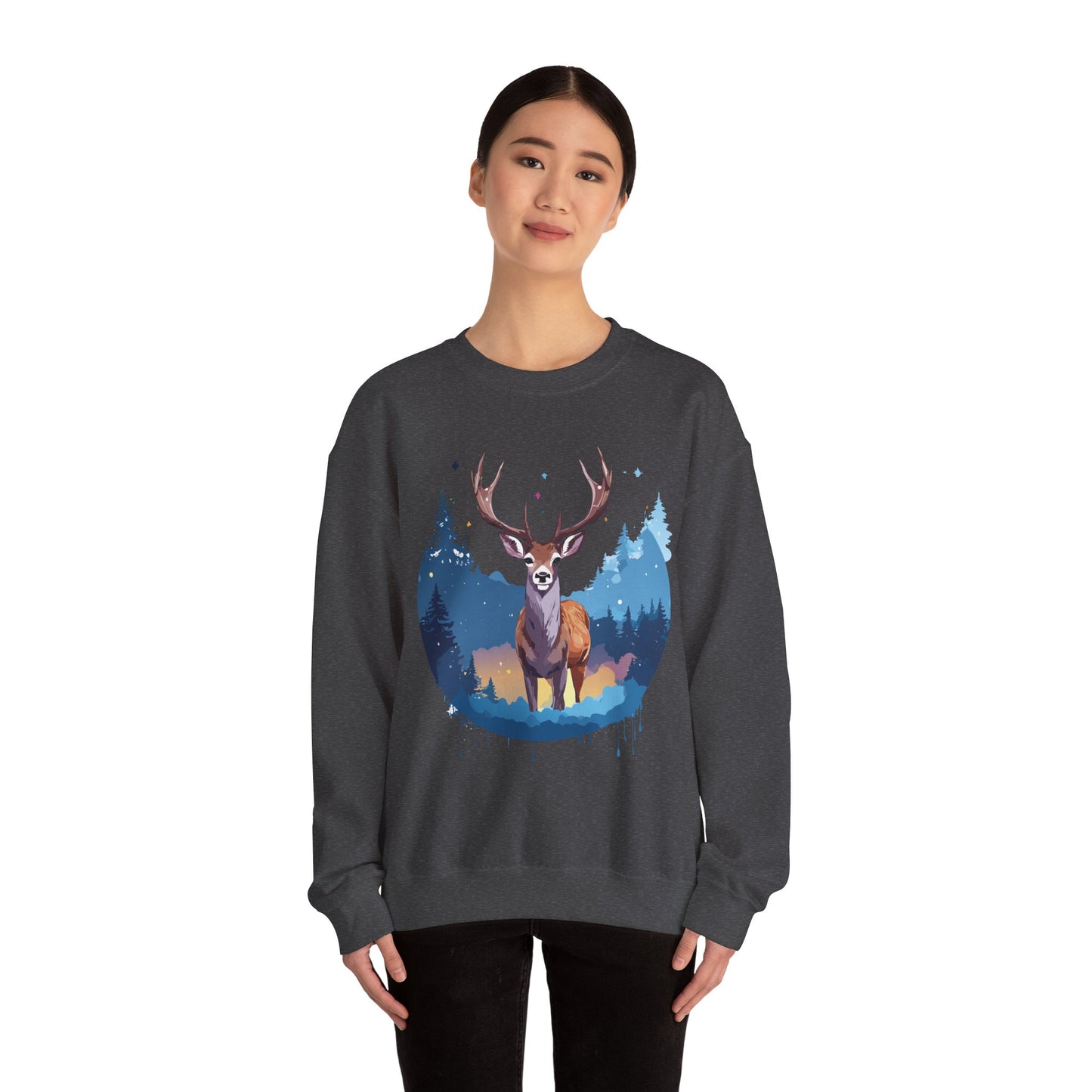 Deer printed Unisex Heavy Blend™ Crewneck Sweatshirt
